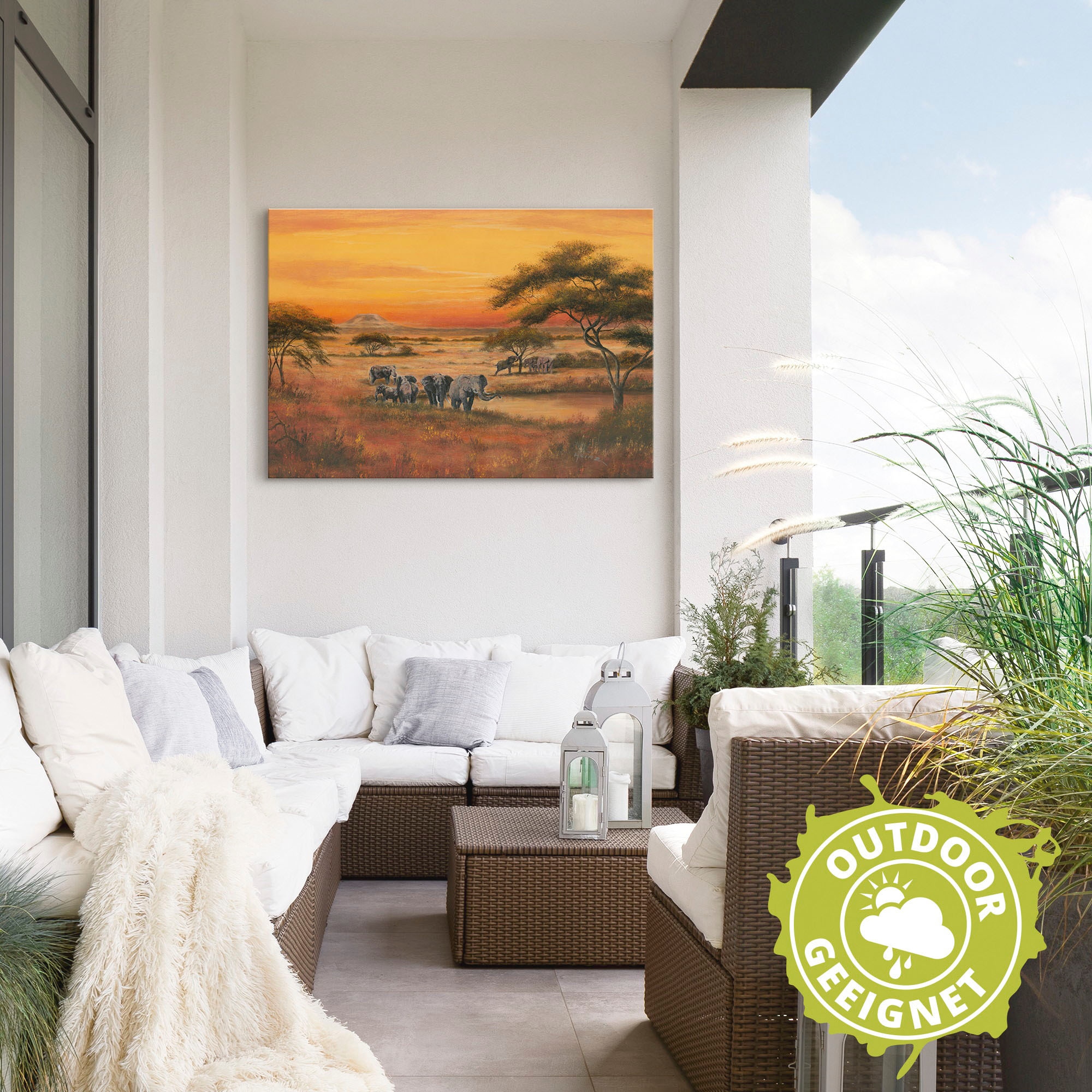 Artland Wandbild »Afrika Elefanten«, Afrika, (1 St.), als Alubild, Outdoorbild, Leinwandbild, Poster in verschied. Größen