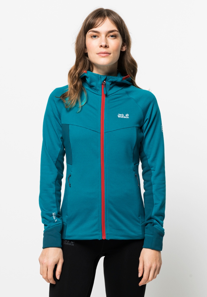 Jack Wolfskin Kapuzenfleecejacke "HYDRO GRID FLEECE W", mit Kapuze