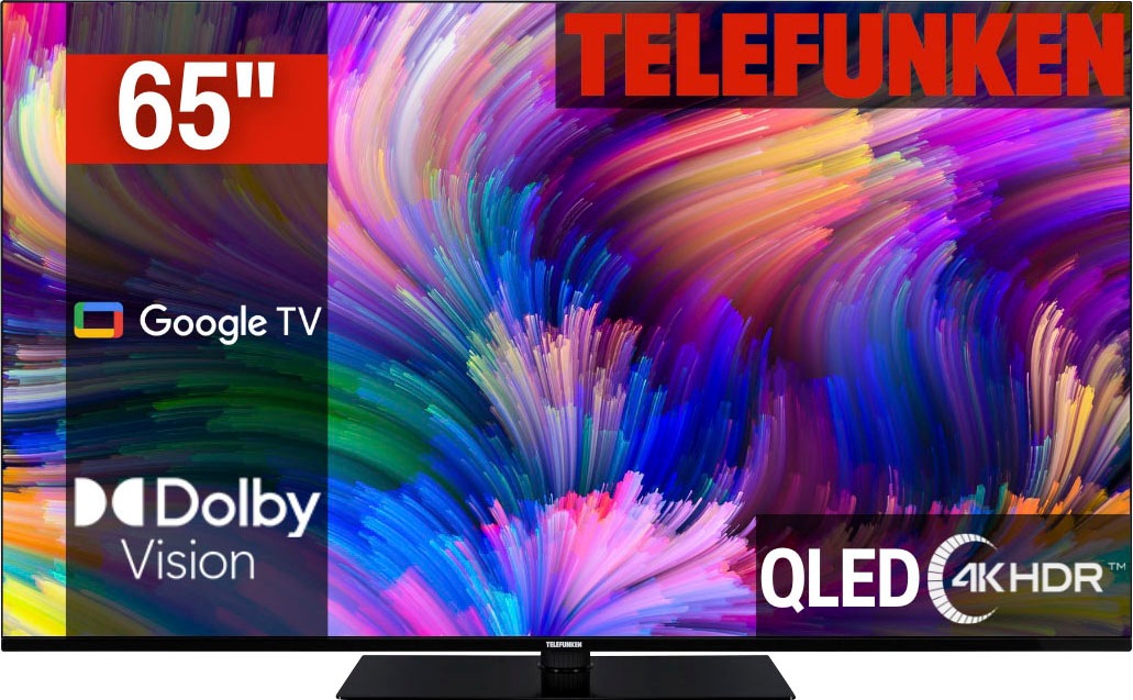 TELEFUNKEN QLED-Fernseher, 65 ′′, schwarz, Fernseher