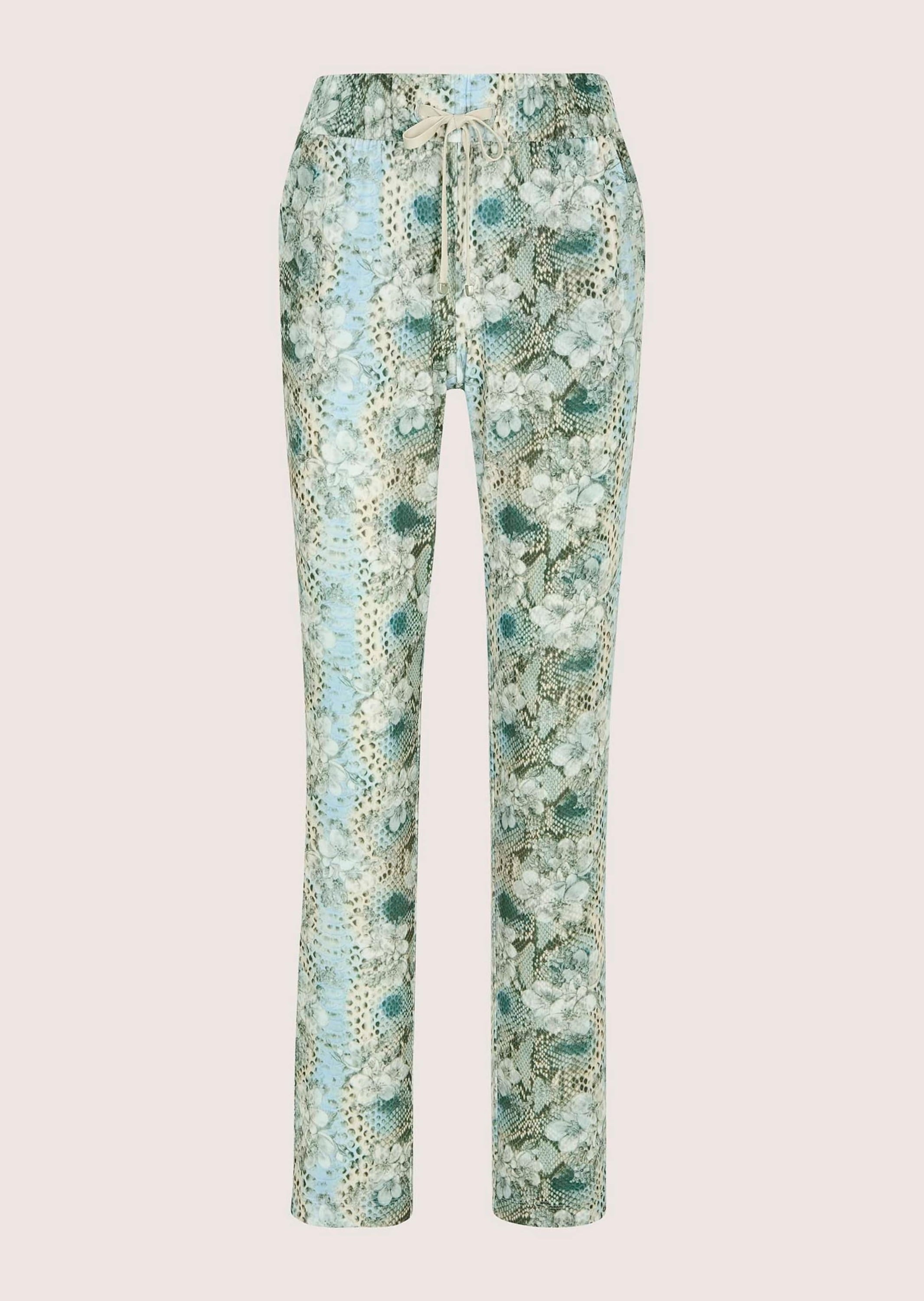 MADELEINE Jerseyhose "Jerseyhose Druckhose mit Animal- und Blütenprint" JoggPant Style mit Allover Druck