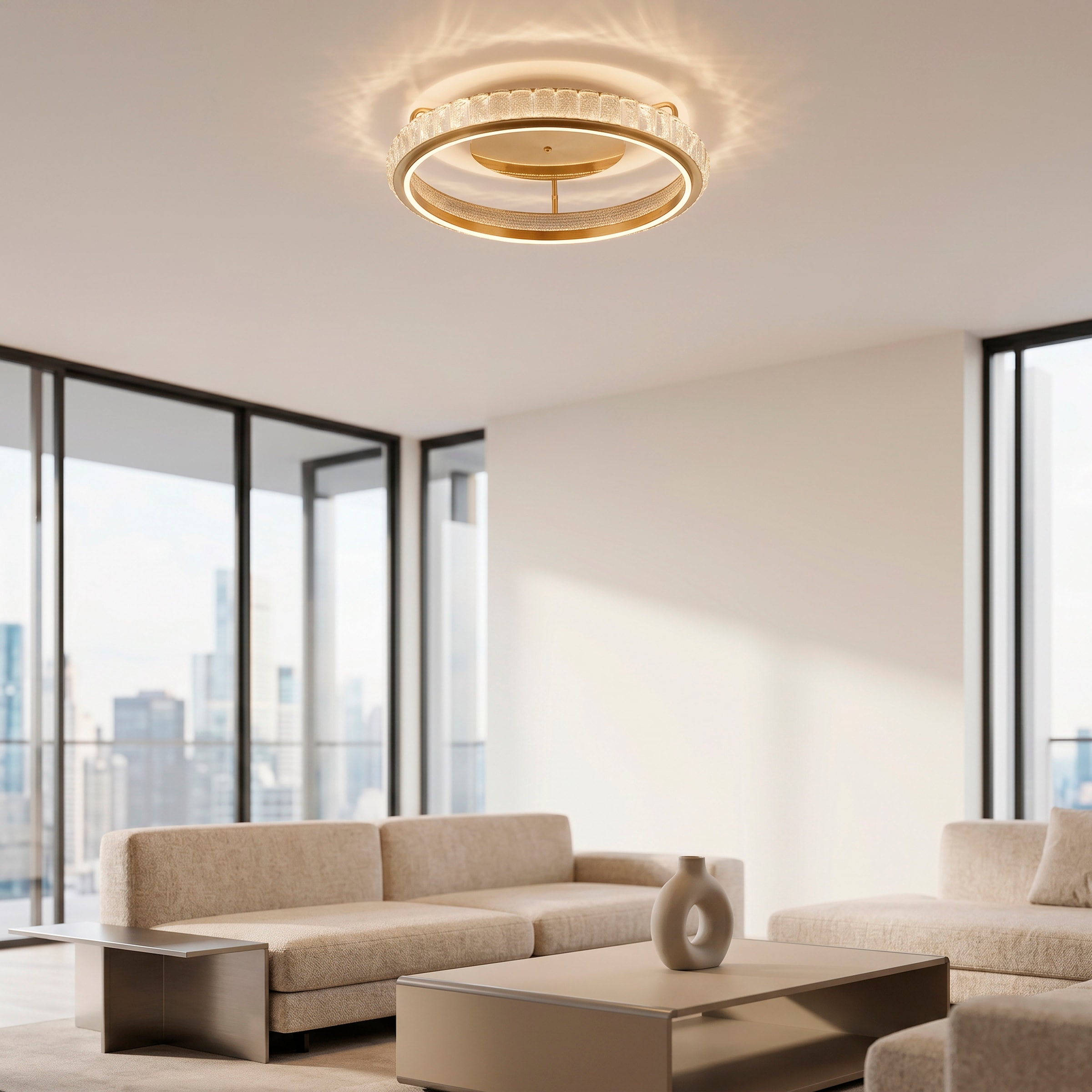 Paul Neuhaus LED Deckenleuchte »GLAMORA« LED-Board 1 Stk. warmweiß - kaltweiß CCT(2700-5000K), Stufenlos dimmbar über Fernbedienung, Memoryfunktion