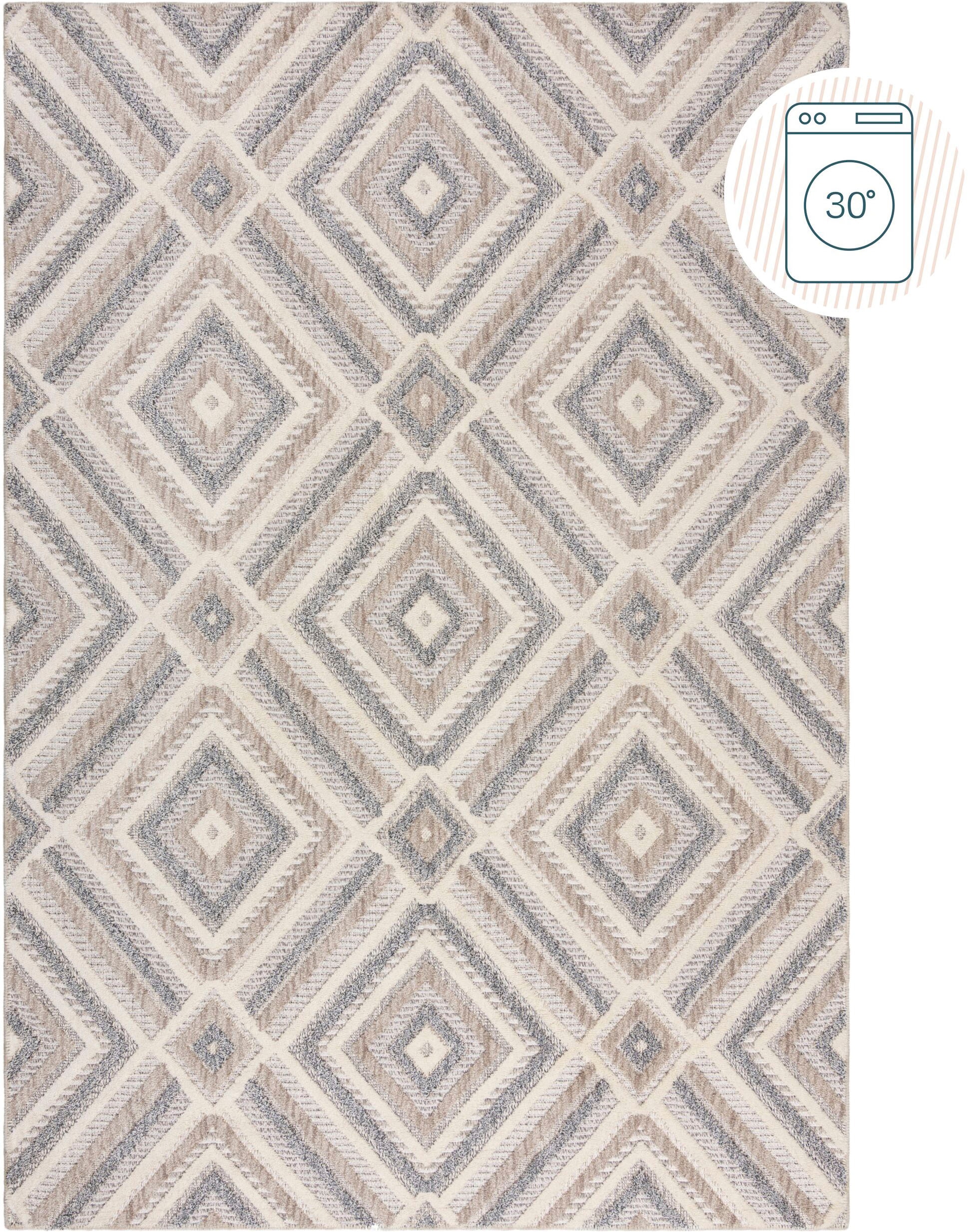 FLAIR RUGS Teppich "Beckett" rechteckig 4 Höhe Waschbarer Geometrischer Tep günstig online kaufen