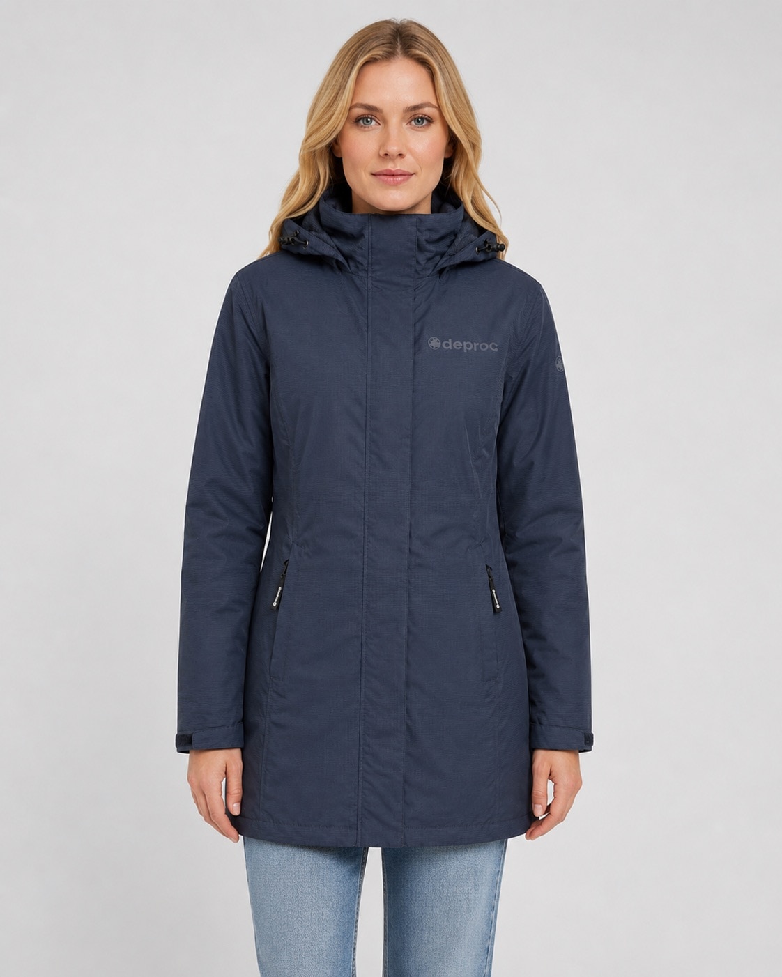 DEPROC Active Outdoorjacke »LAVAL II LONG WOMEN« mit Kapuze auch in Großen Größen erhältlich