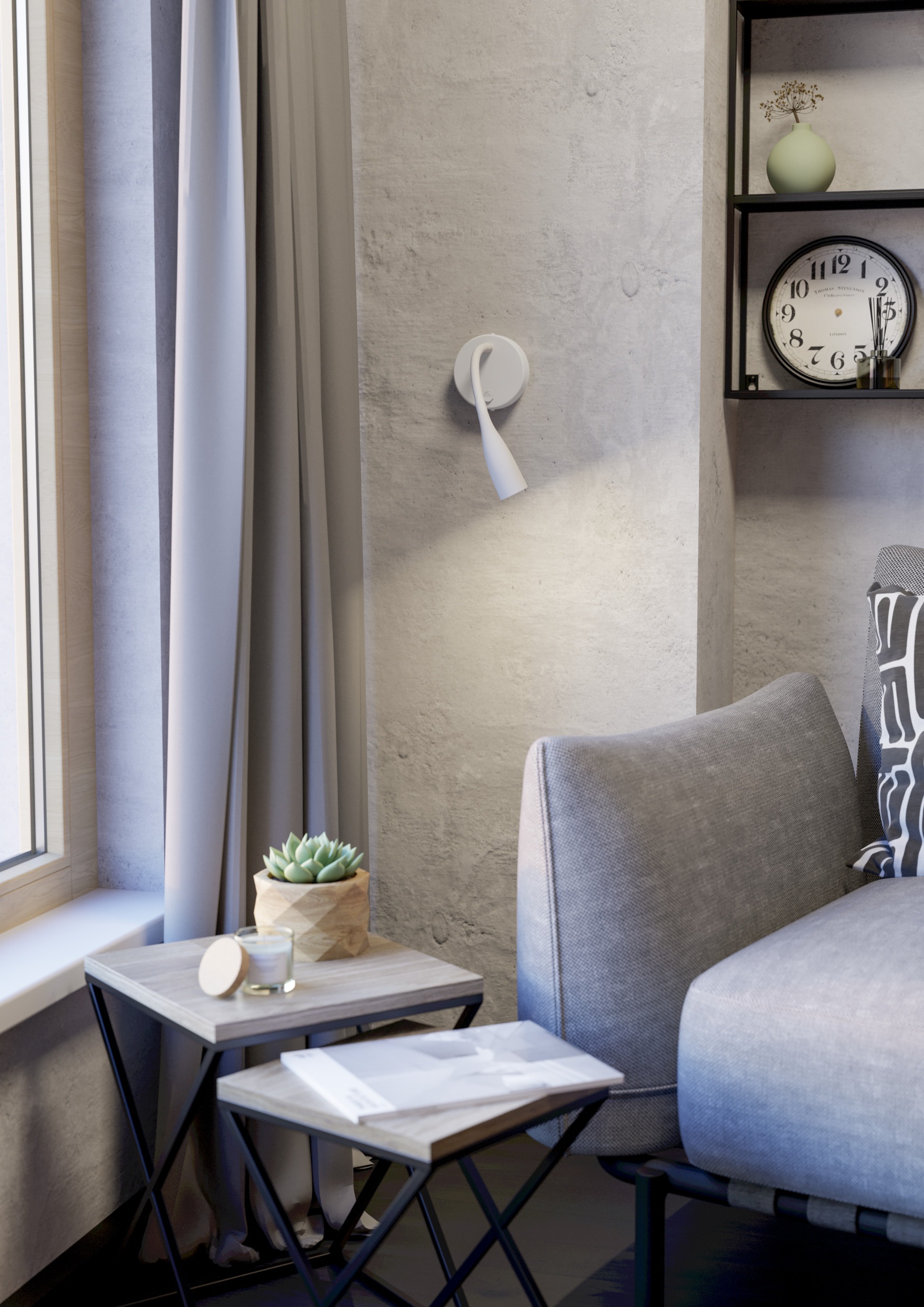 EGLO Wandleuchte »OLIVANDINO Wandlampe - Stahl - LED - 3,8W - IP20« LED-Modul 1 Stk. Warmweiß Wandstrahler, Wandspot, Wohnzimmer, Flur, Schlafzimmer, Ø11 x AL43 cm