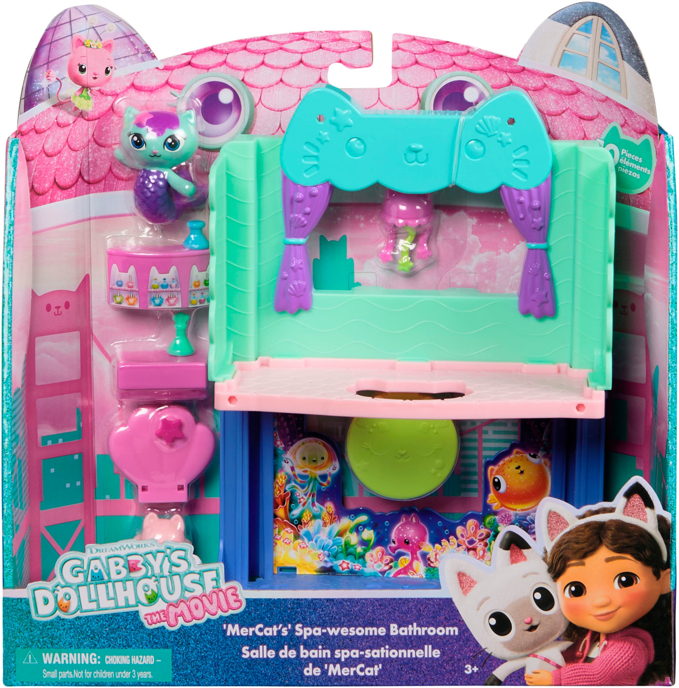 Spin Master Spielwelt »Gabby’s Dollhouse: Der Film – Portal Raum Spa-tastisches Badezimmer«, von Meerkätzchen; mit Katzenfigur