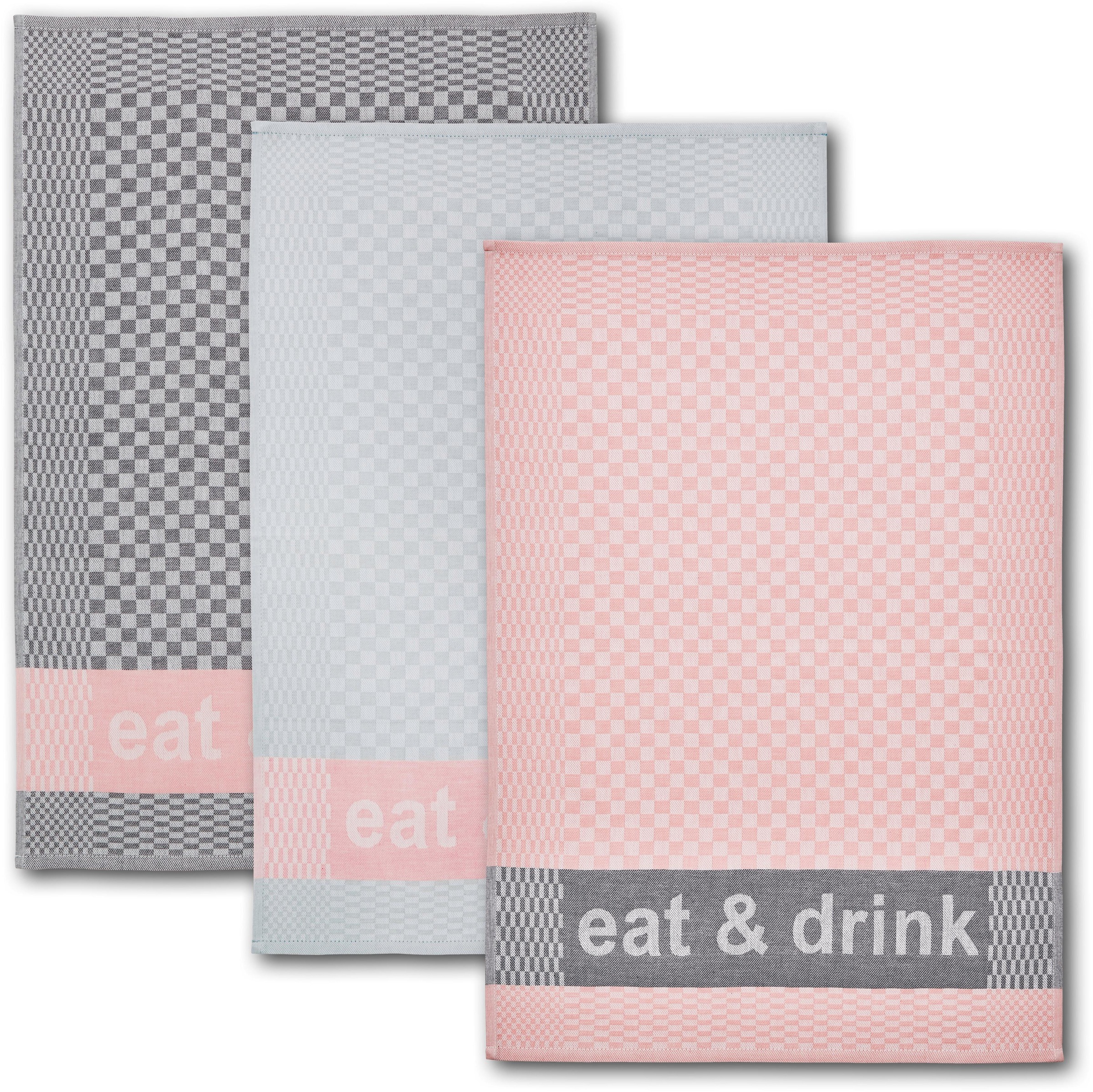 Dyckhoff Geschirrtuch "Eat & Drink, Maße je Tuch ca. 50x70 cm" mit drei ver günstig online kaufen