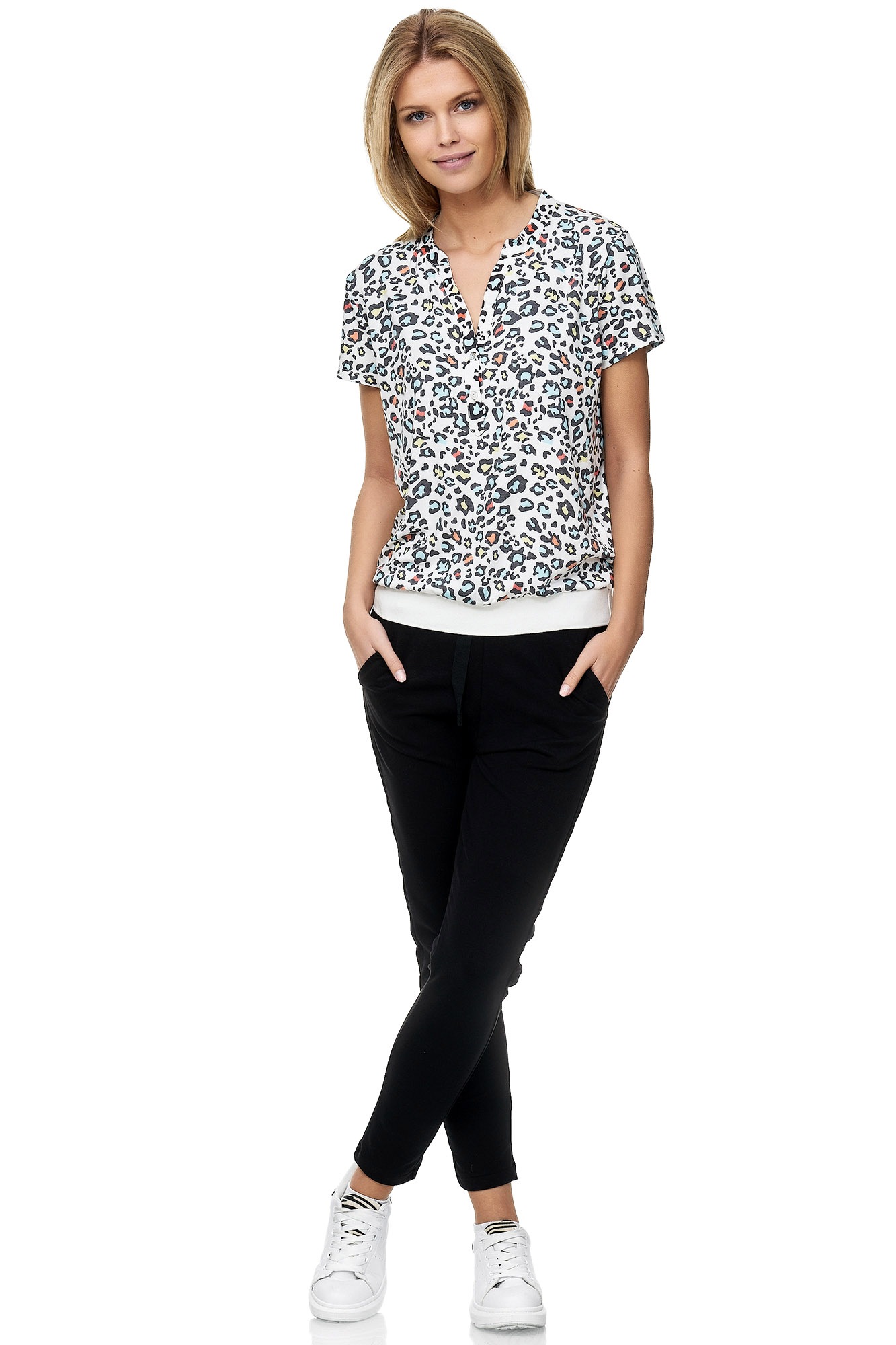 Decay Klassische Bluse, mit trendigem Leoprint