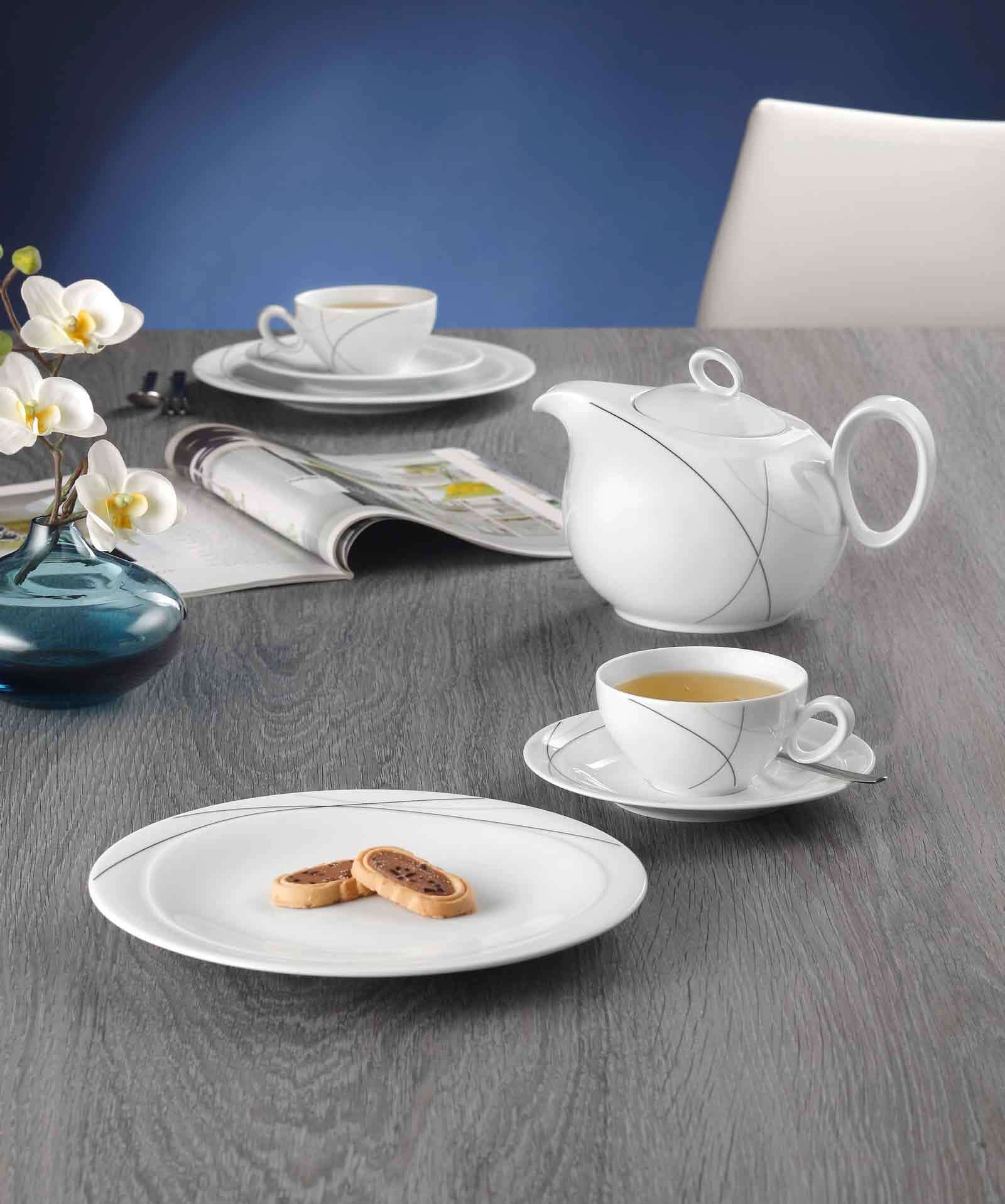 Seltmann Weiden Frühstücksteller »Frühstücksteller Trio Highline ø 23 cm 6er Set weiß-grau«