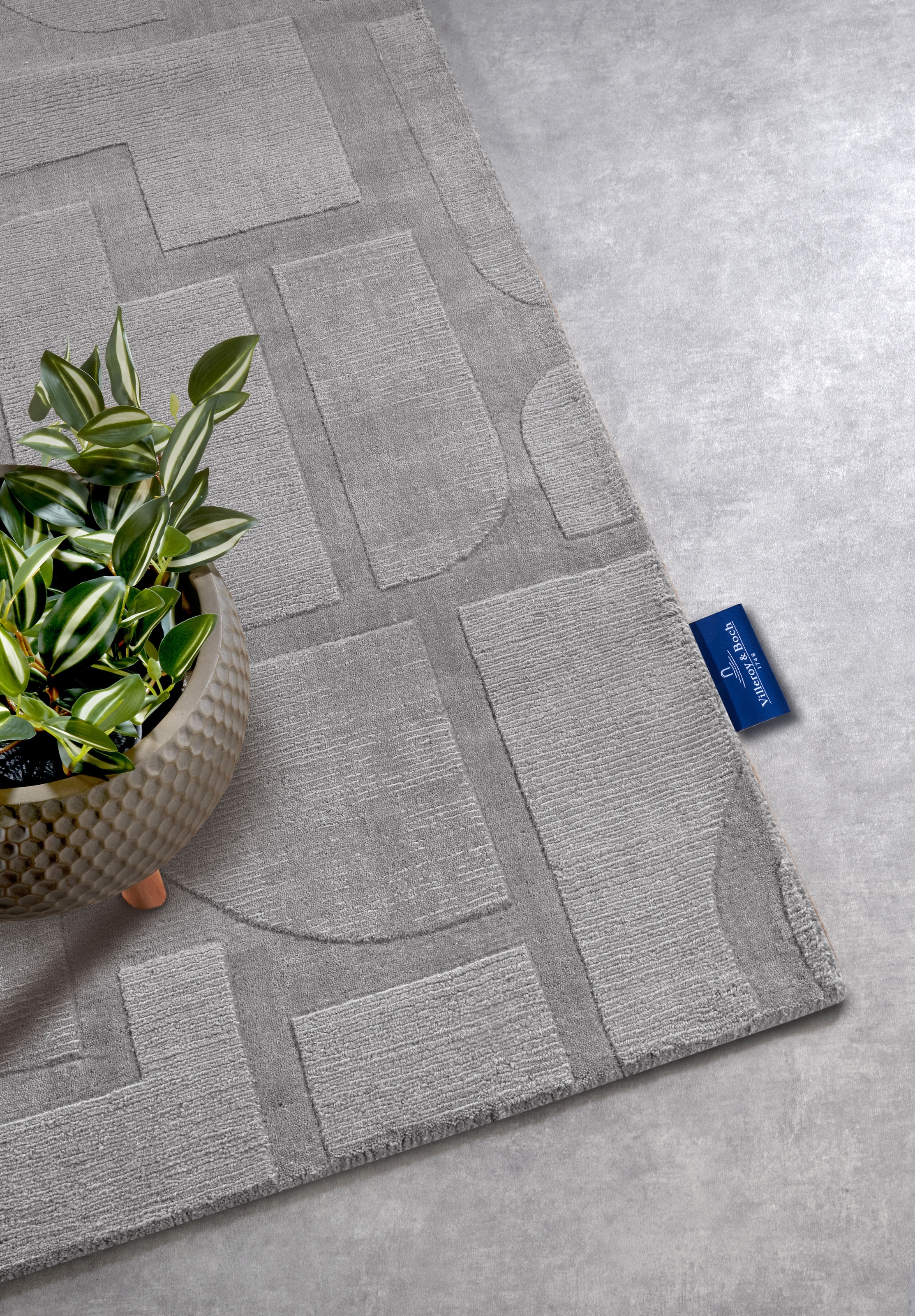 Villeroy & Boch Wollteppich »Alexis«, rechteckig, 10 mm Höhe, Handgewebt, Wolle, Natur, Wohnzimmer, Geometrie, Boho, Design