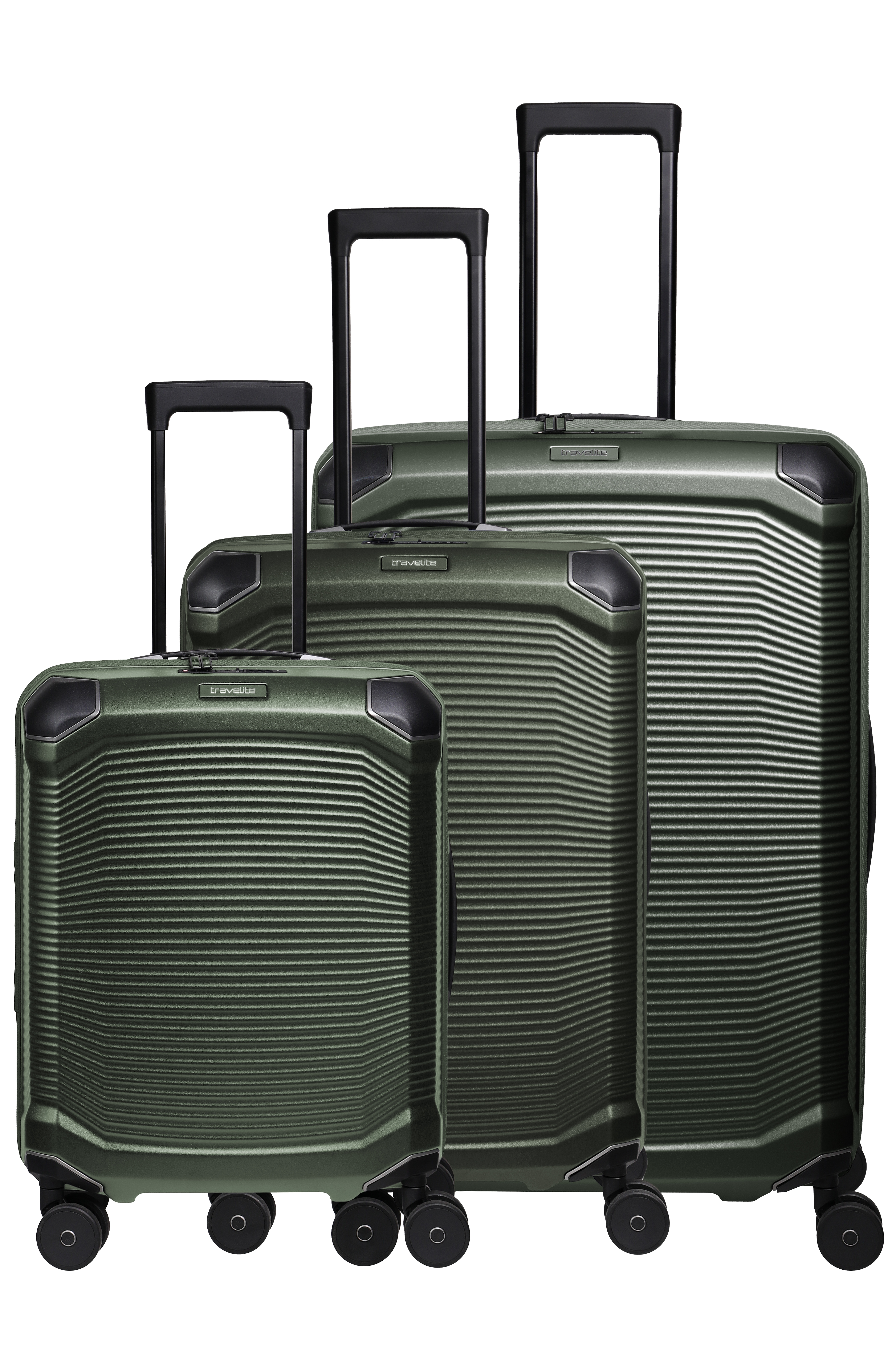 travelite Trolleyset "MILLENNIUM 3-teilig Reisekoffer Hartschale" aus leichtem Polycarbonat mit stabiler Bauweise und Innenaufteilung
