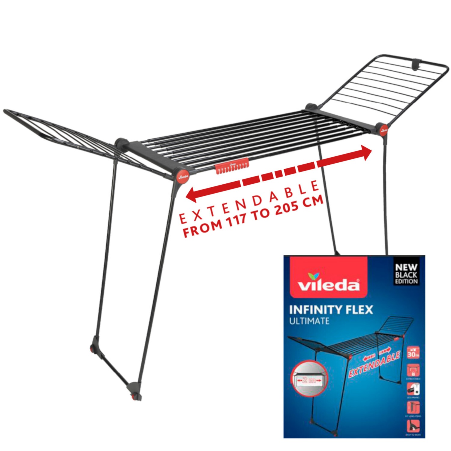 Vileda Wäscheständer "Vileda INFINITY Flex" Ausziehbar auf 304 cm - für gro günstig online kaufen