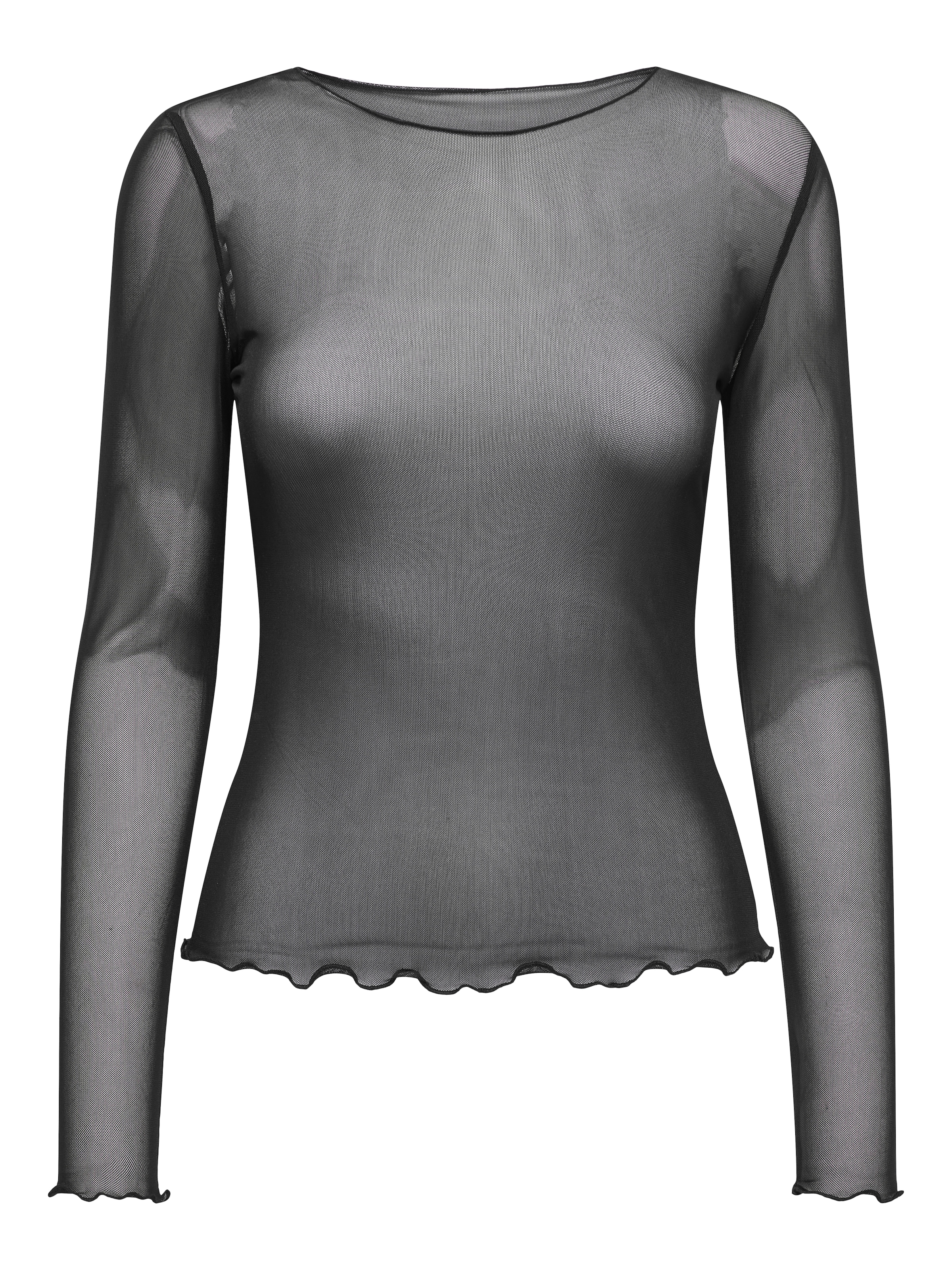 JDY Langarmshirt »JDYELSA NEW L/S O NECK TOP JRS NOOS«, leicht transparenter Look