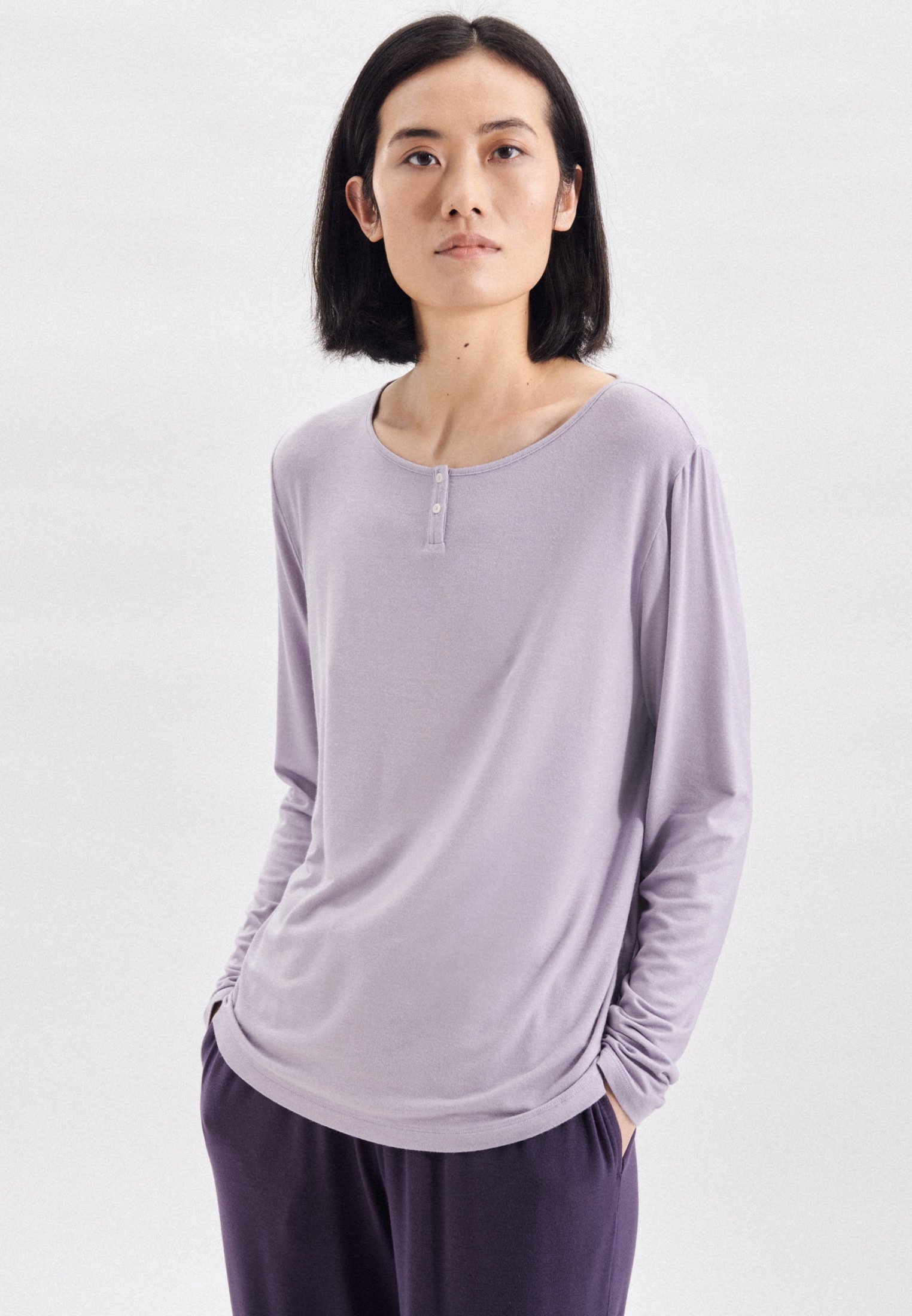 seidensticker Langarmshirt "Schwarze Rose" Langarm Henley Uni günstig online kaufen