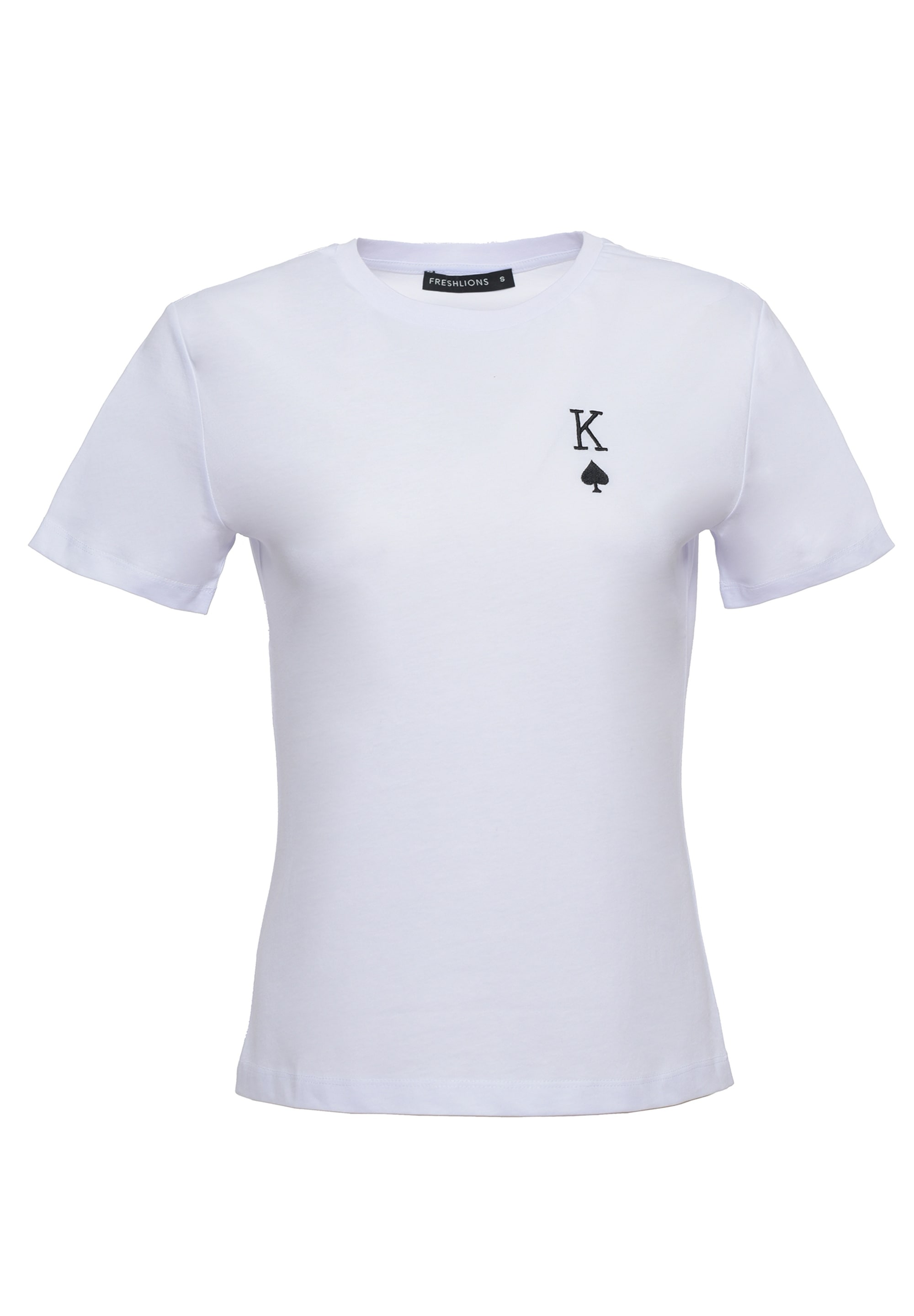 freshlions T-Shirt »Embroidere«, (1 tlg.), mit kleiner Stickerei auf der Brust