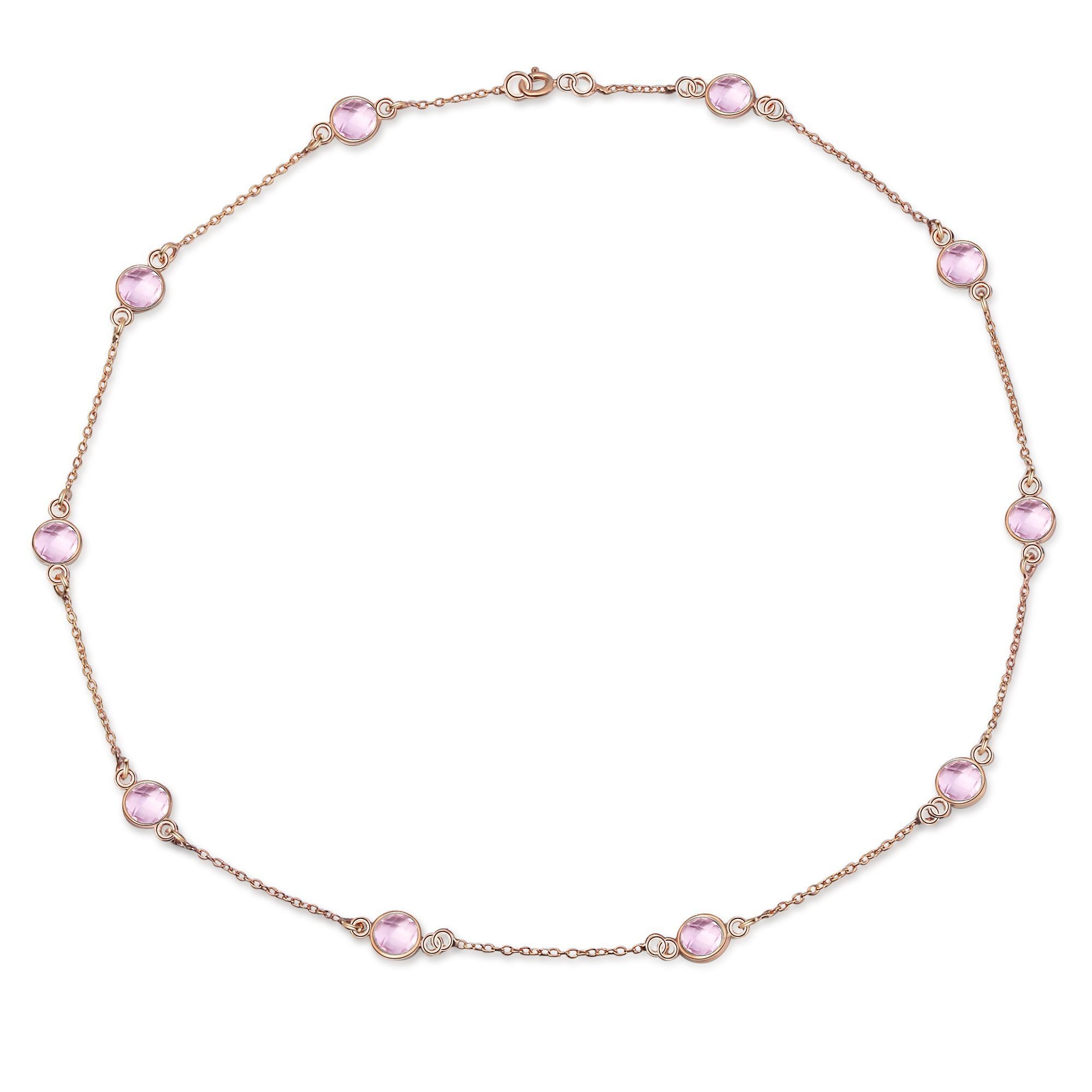 AILORIA Silberkette "Halskette Pink Quarz LAVANDE" günstig online kaufen