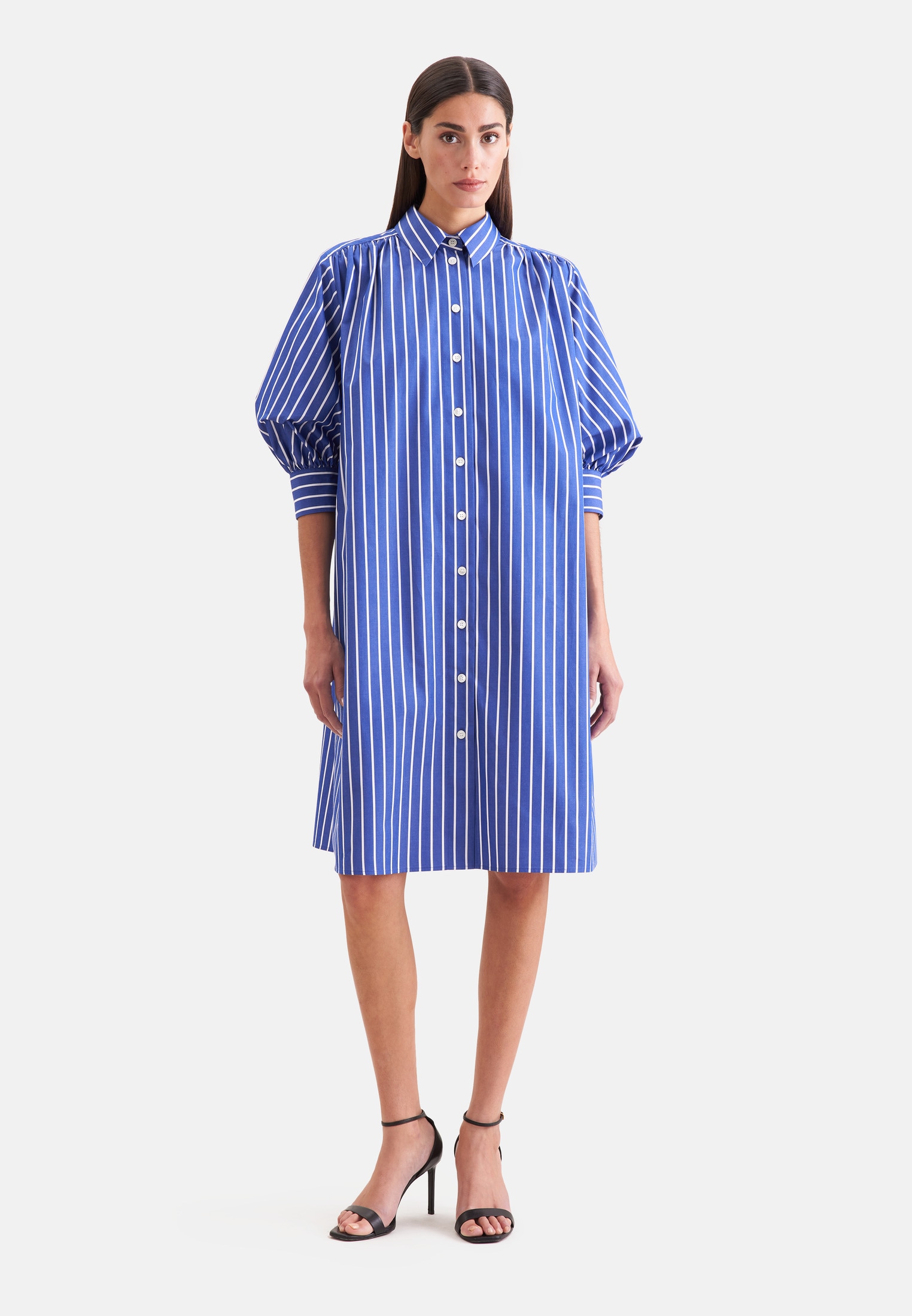seidensticker Sommerkleid 3/4 Kragen Gestreift