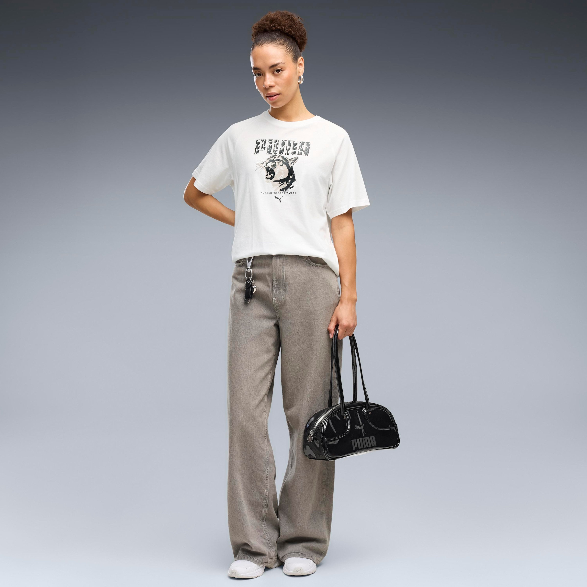 PUMA T-Shirt »GRAPHICS ANIMAL RELAXED GRAPHIC TEE« mit sportlichem Stil, Kurzarmdesign, Rundhalsausschnitt, unifarben