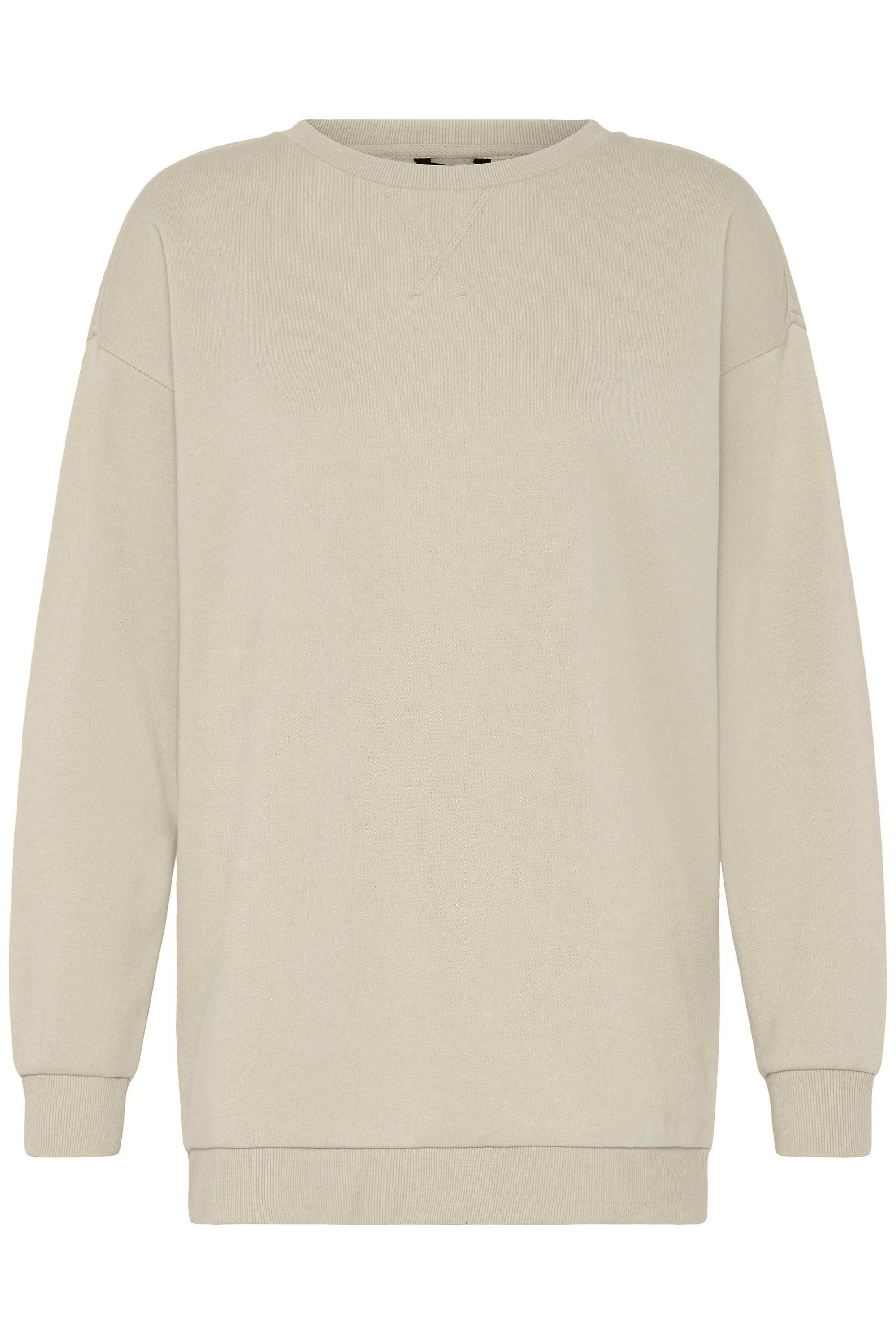 OXMO Damen Rundhalspullover "Rundhalspullover OXHillary"oyster, Gr. XXL, Obermaterial: 80% Polyester PES. 20% Baumwolle CO., Pullover