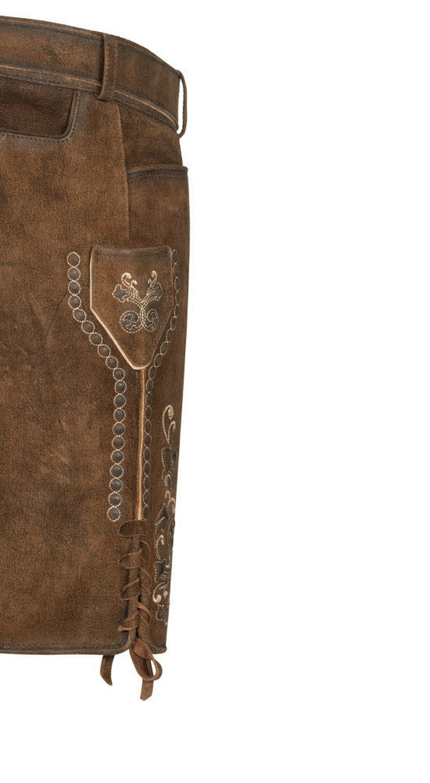Nübler Trachtenlederhose »Lederhosen kurz Latz Manfred«
