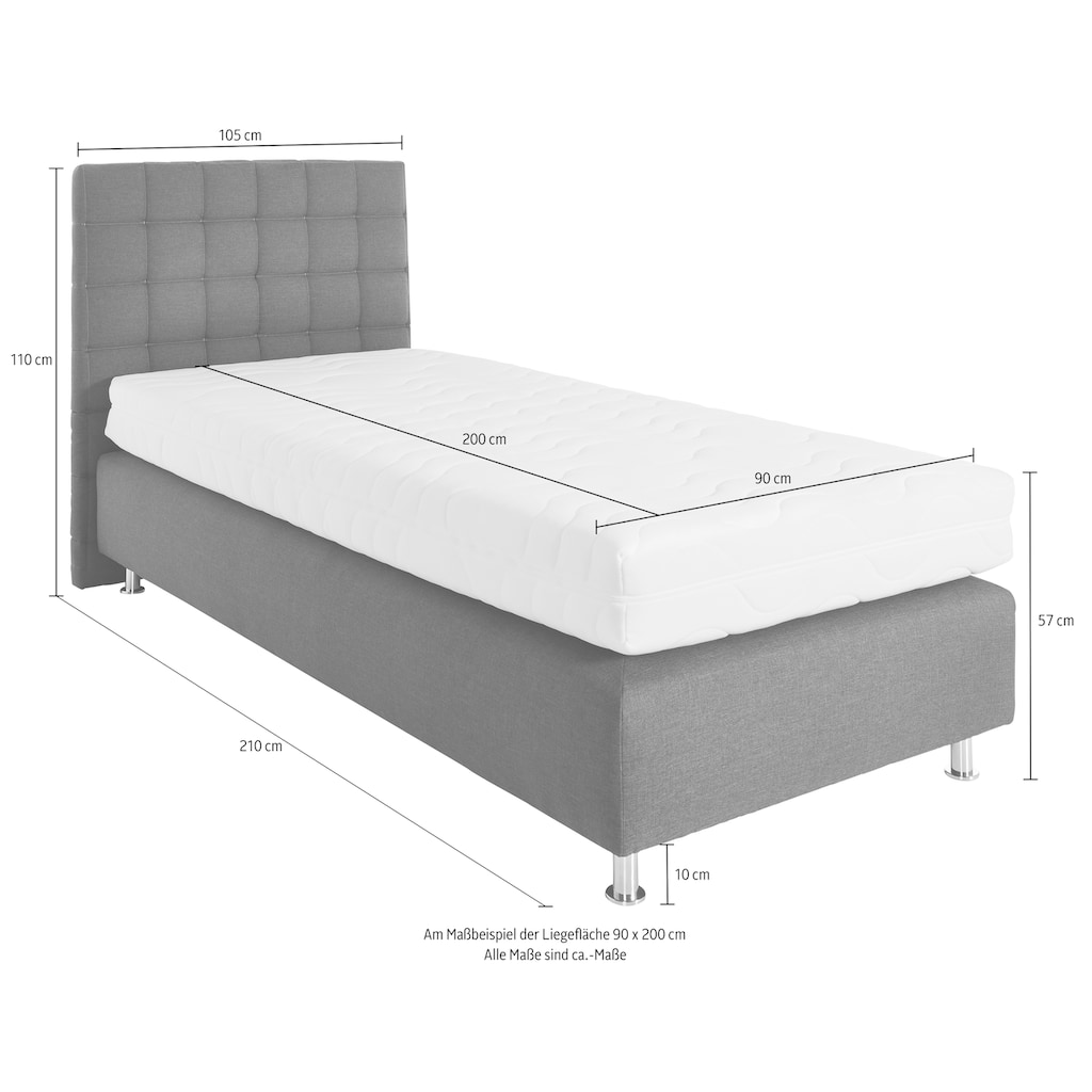 Westfalia Schlafkomfort Boxspringbett, mit Kaltschaum- oder Federkernmatratze, auch mit Topper lieferbar.