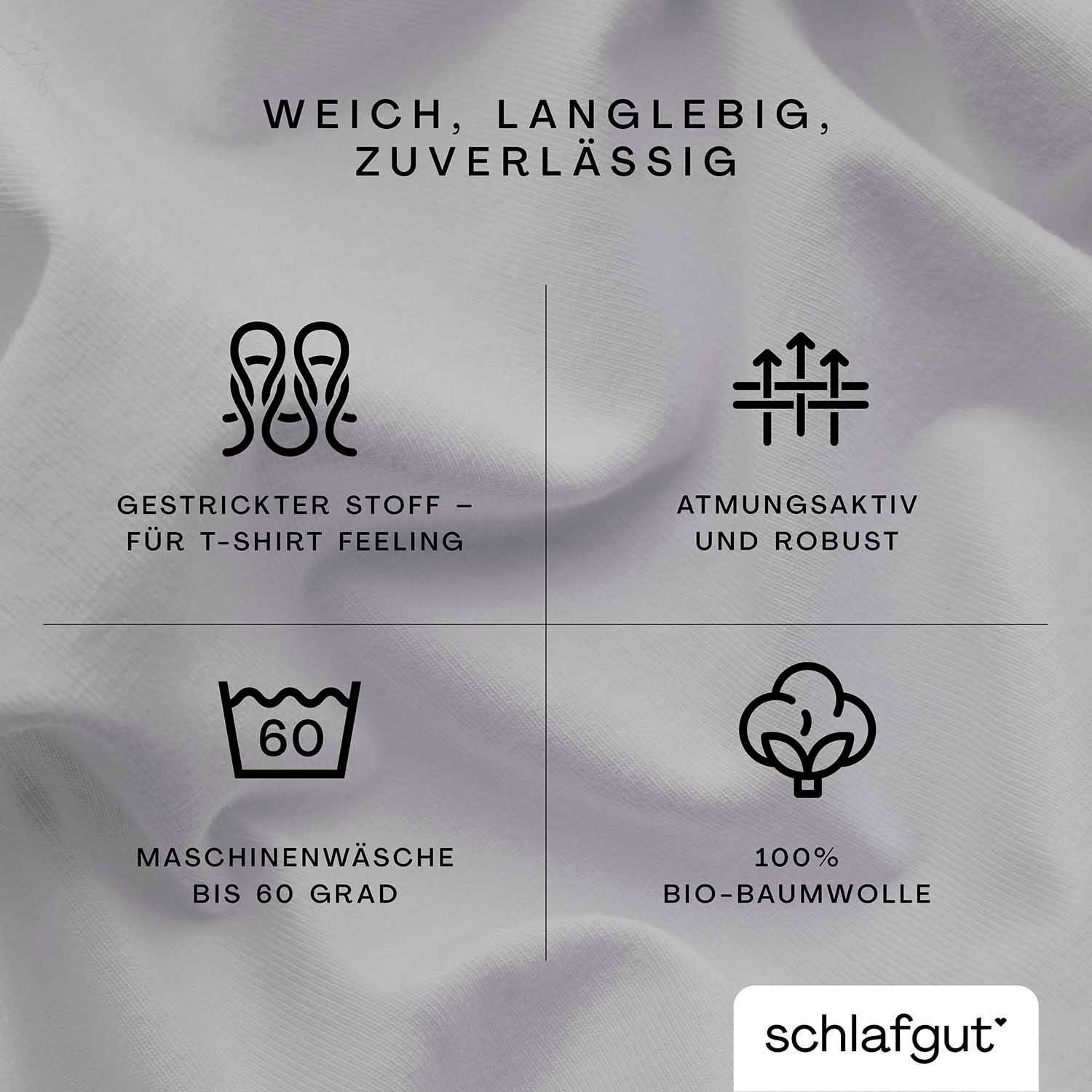 Thumbnail - Schlafgut Spannbettlaken "CASUAL u.a. in Gr. 90x200, 140x200 oder 180x200 cm, 100% Baumwolle" Bettlaken für Matratzen bi...
