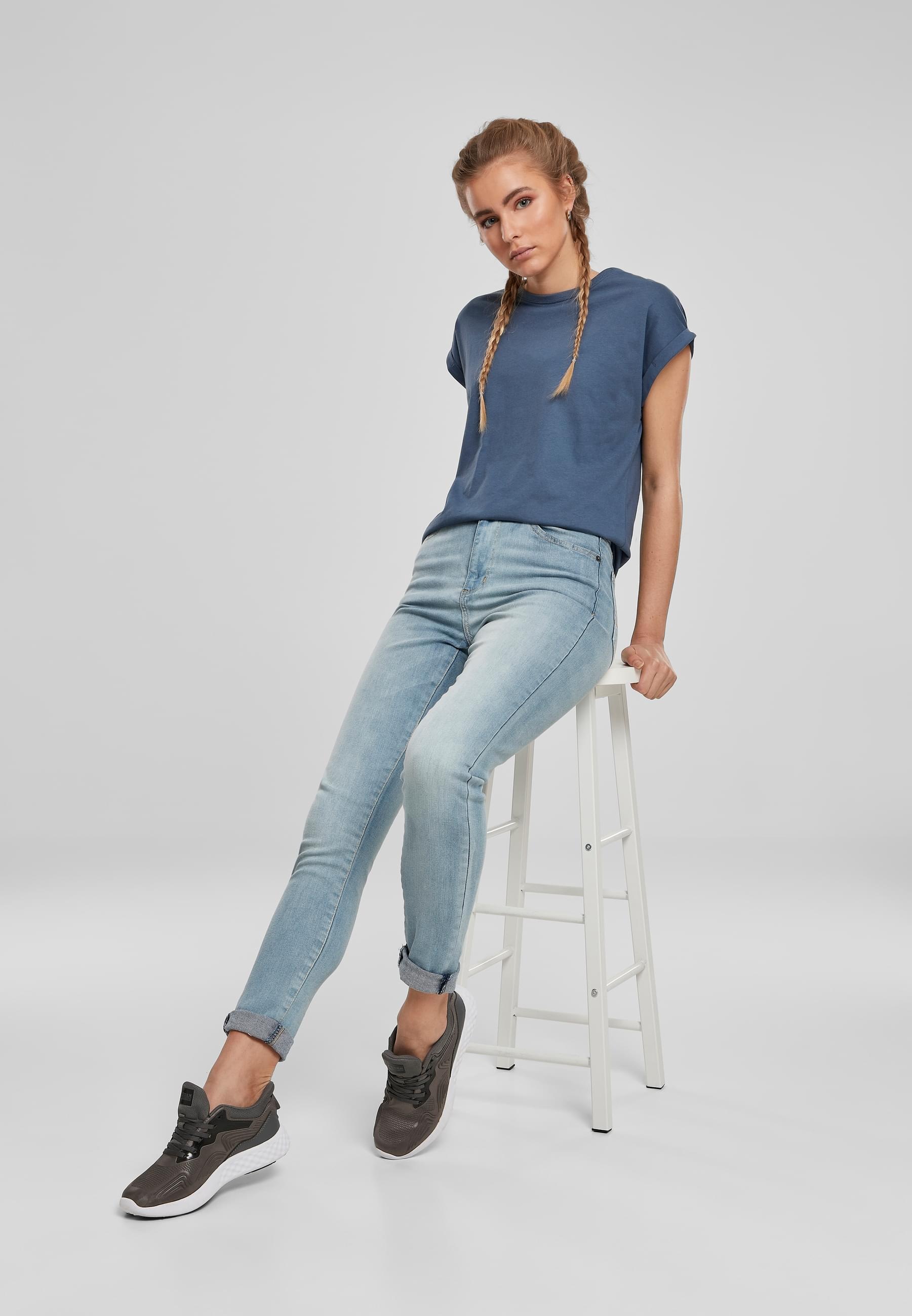 URBAN CLASSICS Kurzarmshirt »Urban Classics Damen Ladies Extended Shoulder Tee«, (1 tlg.)