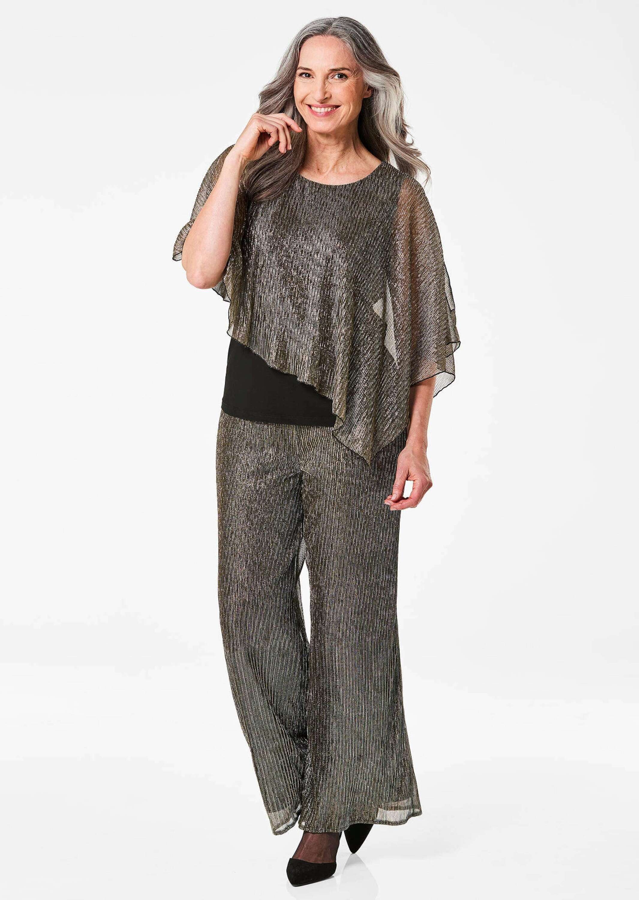 GOLDNER Kurzarmshirt "Jerseyshirt mit Glanzakzenten" günstig online kaufen