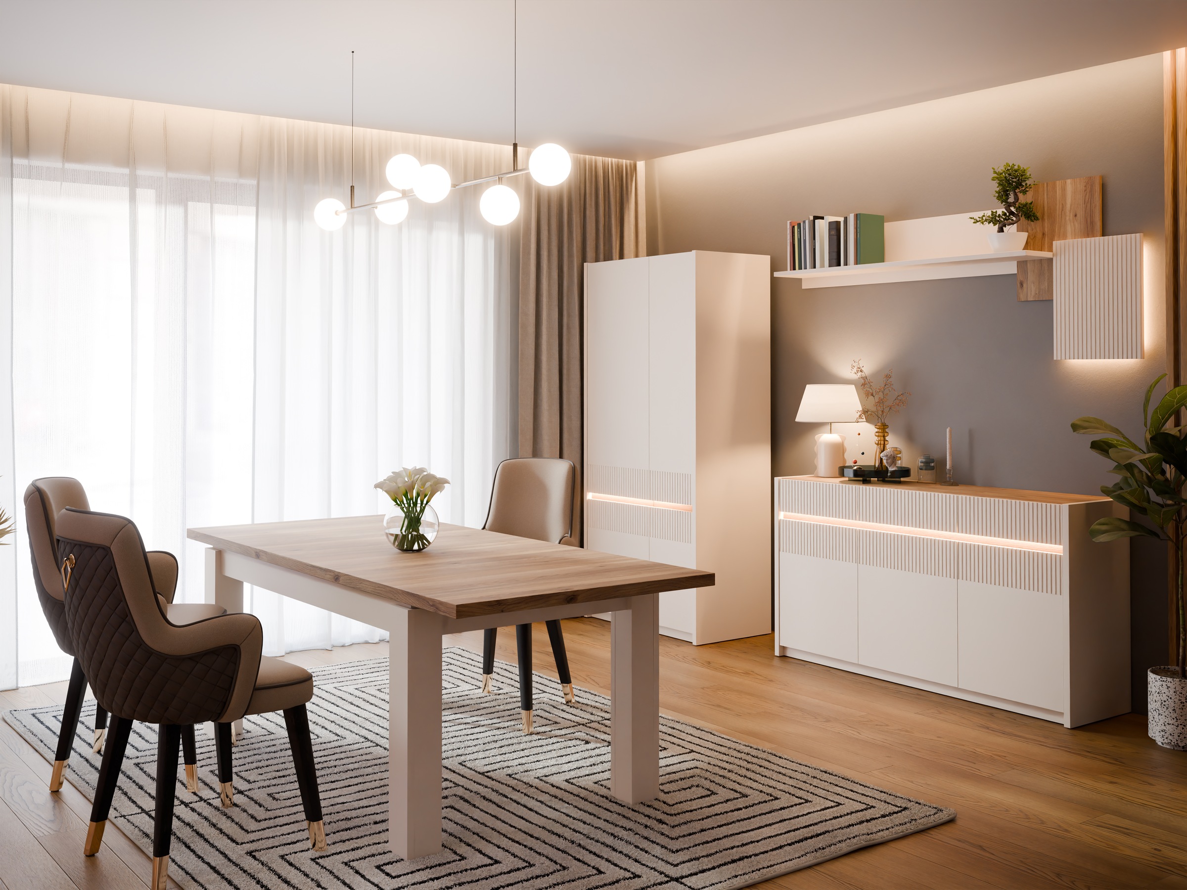 FORTE Wandboard "Oak Squere" Beleuchtung, zweifarbig, einfache Montage günstig online kaufen