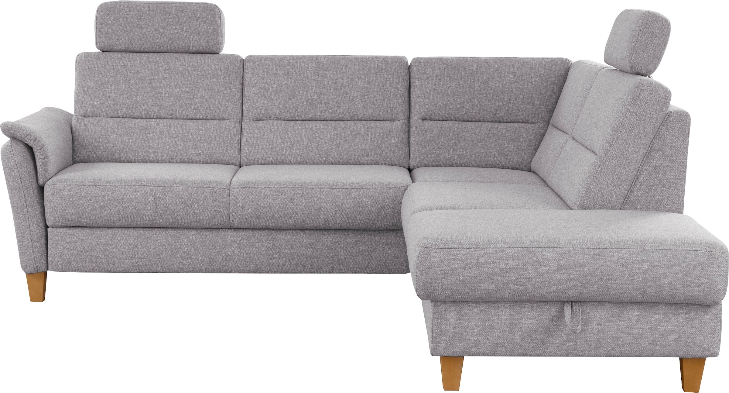 Home affaire Ecksofa "Palmera, L-Form, B: 236 cm, Bettfunktion & Bettkasten wählbar" Federkern-Polsterung, Sitzhöhe 48 cm, handgefertigt, stilvolles Design