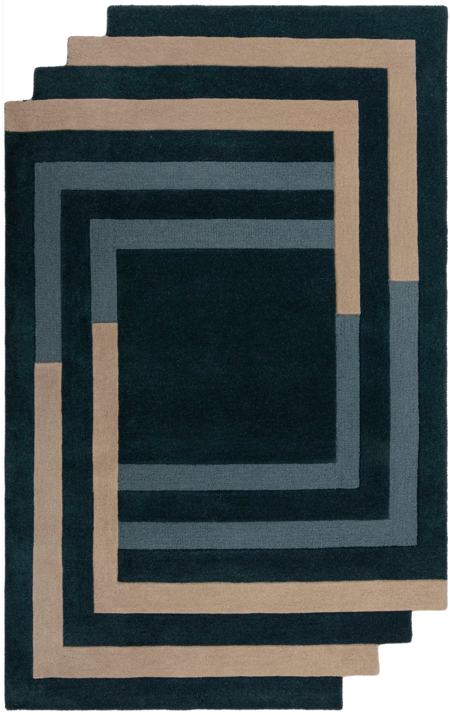 FLAIR RUGS Wollteppich "Labyrinth Shaped" rechteckig 10 mm Höhe Schall- und günstig online kaufen