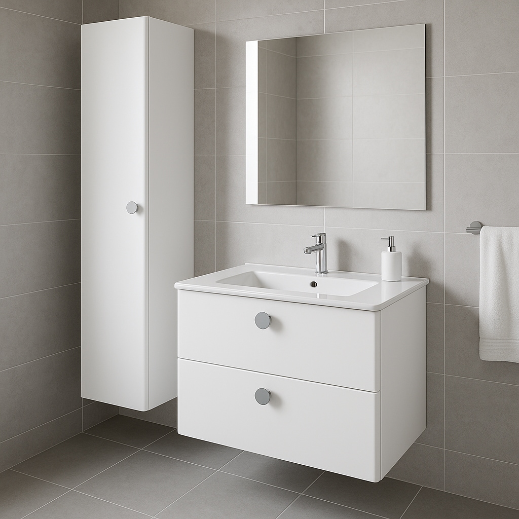 welltime Hochschrank »Round« B/T/H: 35/35/160 cm,  mit Soft-Close-Funktion, FSC® zertifiziert