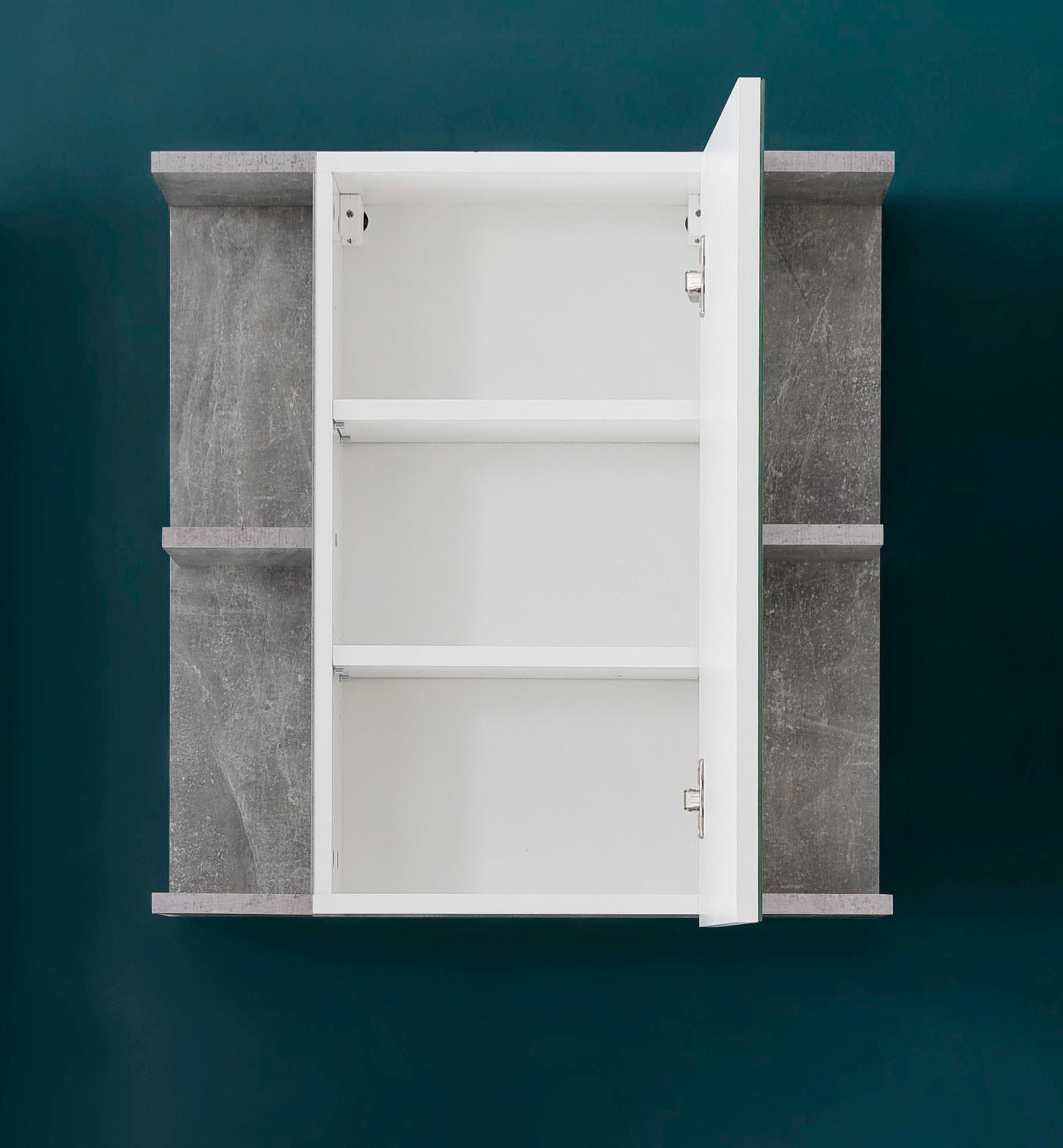 trendteam Spiegelschrank 2 Stk. tlg. Badspiegel mit Spiegeltür in Weiß Hoch günstig online kaufen