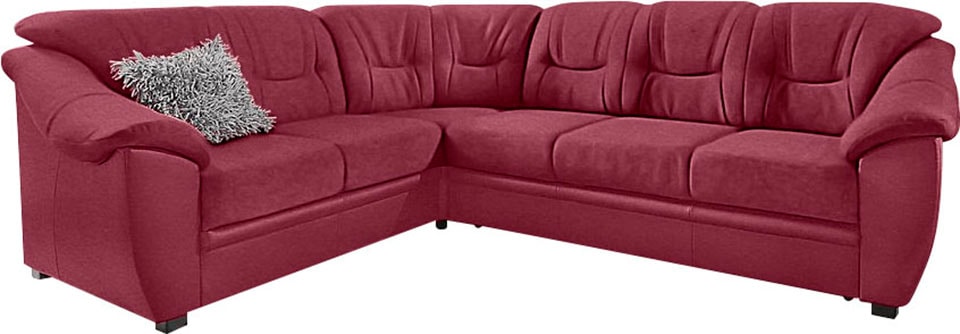 sit&more Ecksofa "Savona L-Form, B. 262 cm, Komfortsitz, Eckcouch mit Stoff- & Lederwahl" optional Schlaffunktion, Liegefl. 120x195 cm