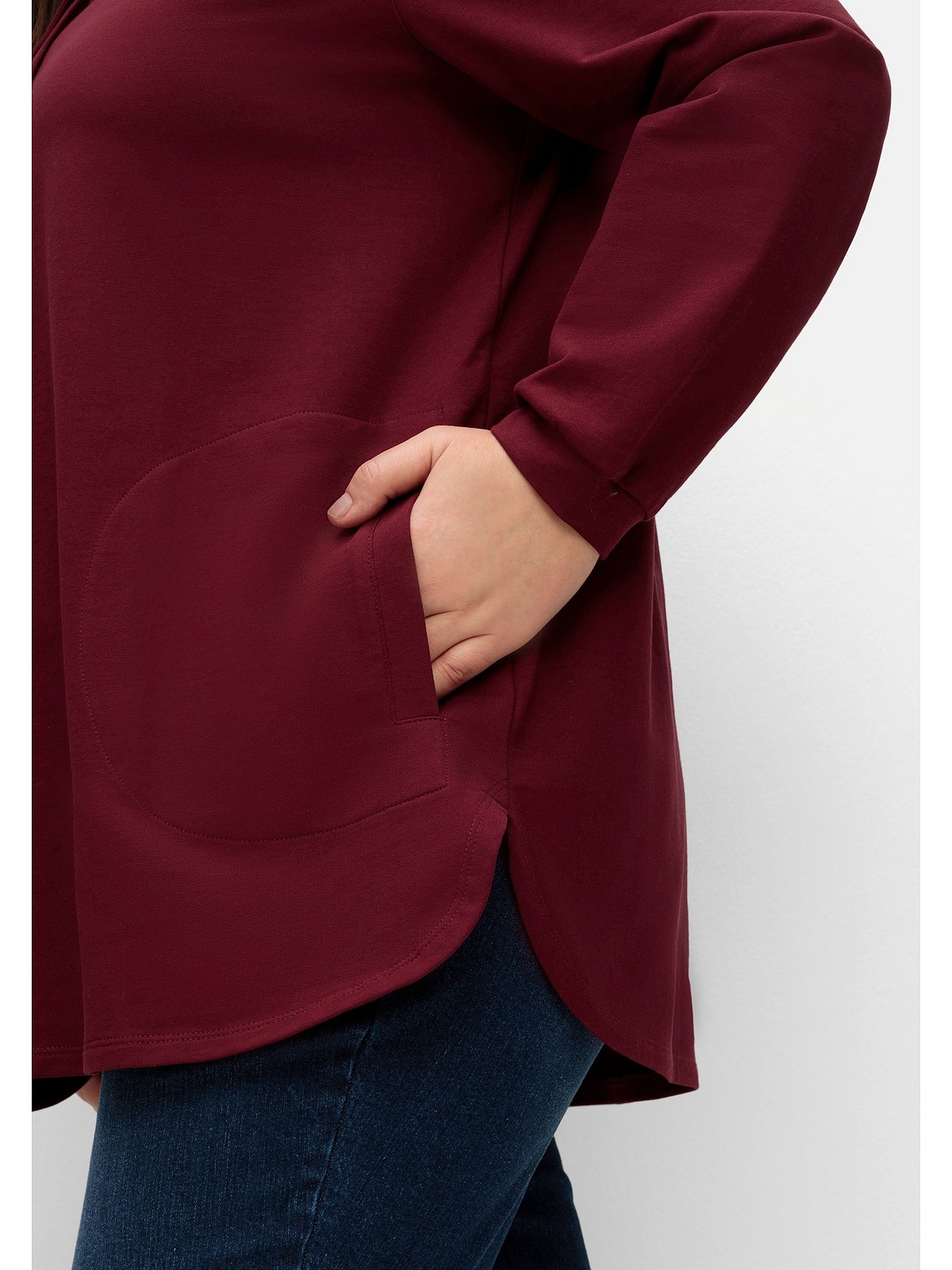 Sheego Sweatshirt »Große Größen«, mit hohem Kragen und Tunnelzug
