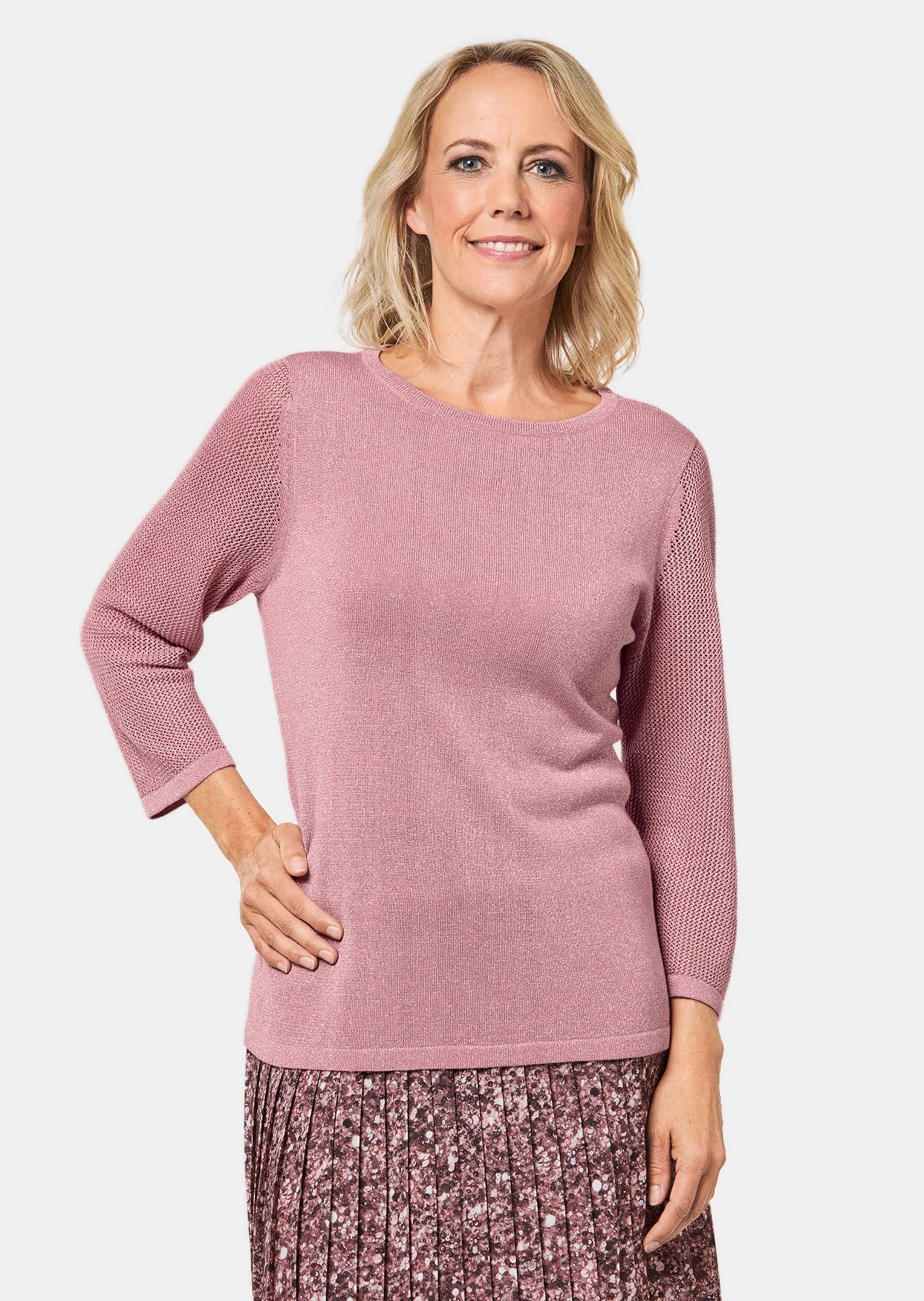 GOLDNER 3/4 Arm-Pullover »Pullover Pullover mit Glanzgarn«