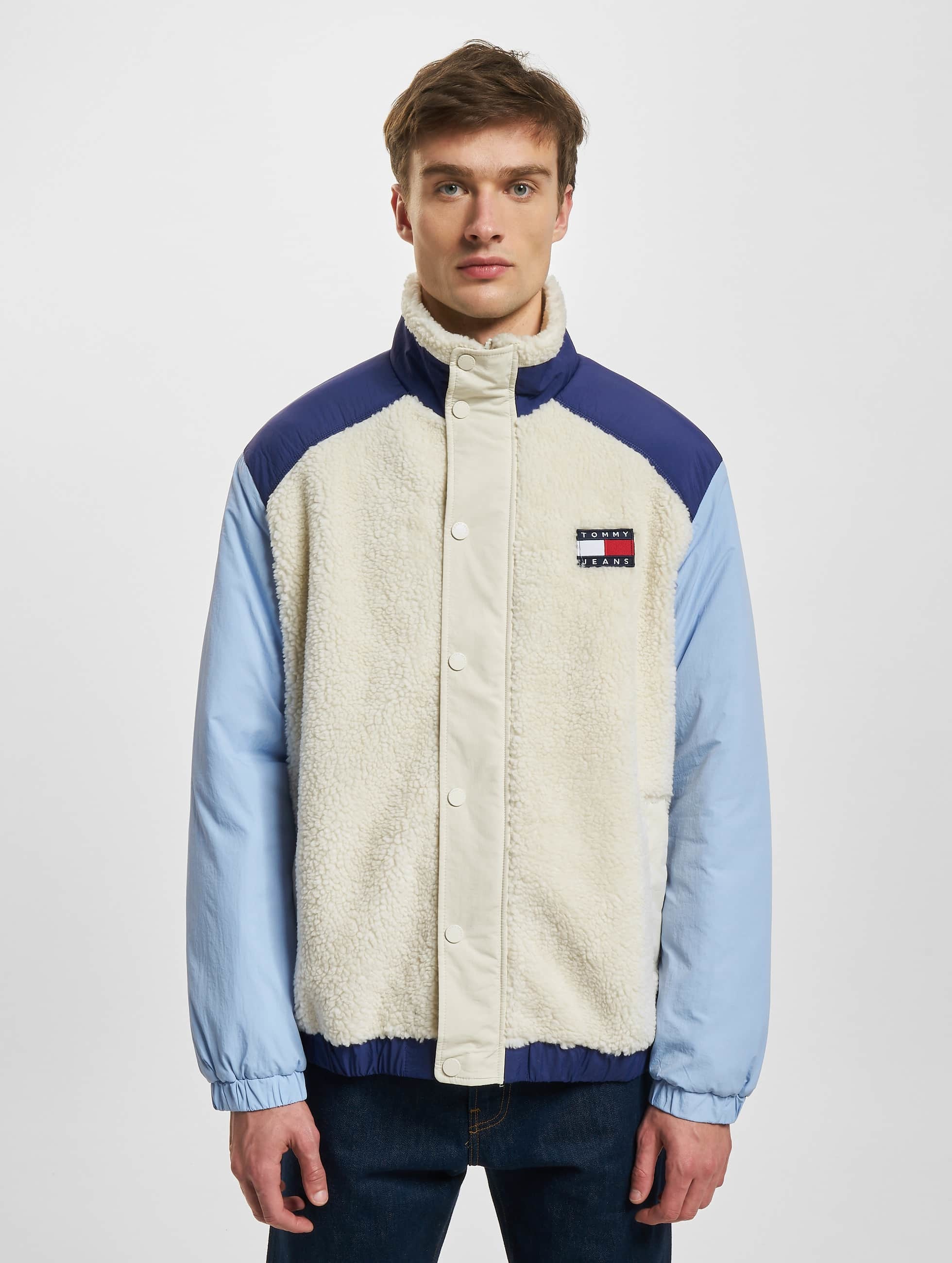 Blouson »Herren Tommy Jeans Fabric Mix Sherpa Fleecejacke«, (1 St.)