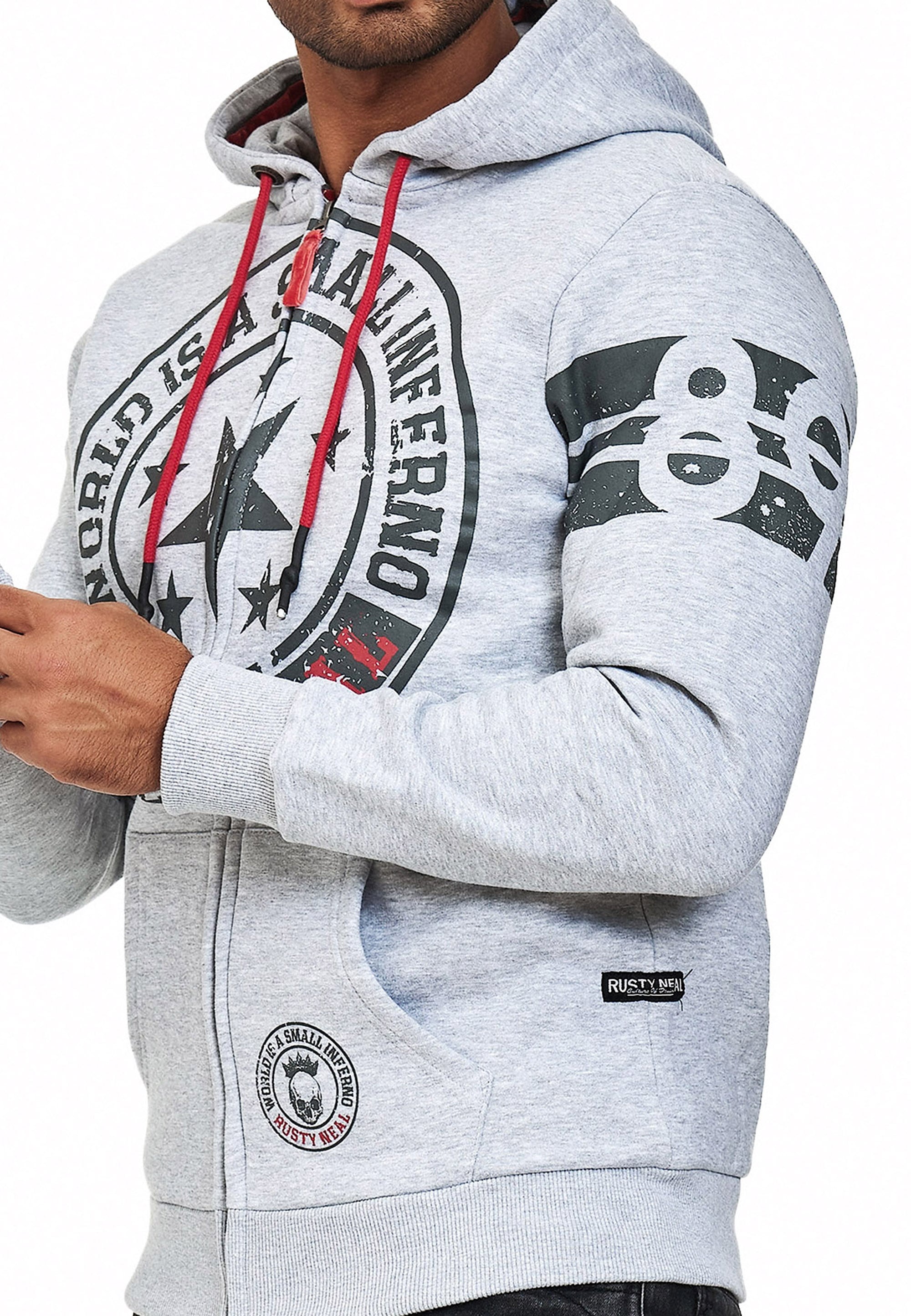 Rusty Neal Sweatjacke, mit coolen Printmotiven