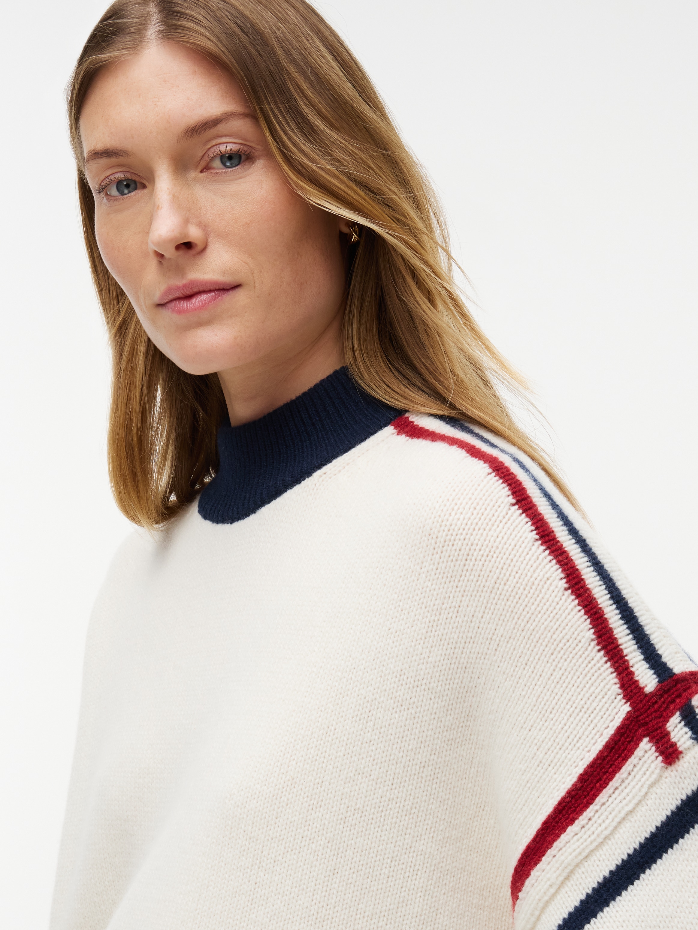 Tommy Hilfiger Strickpullover »RWB MK-NK RLX FIT SWT« aus Wolle, relaxed fit
