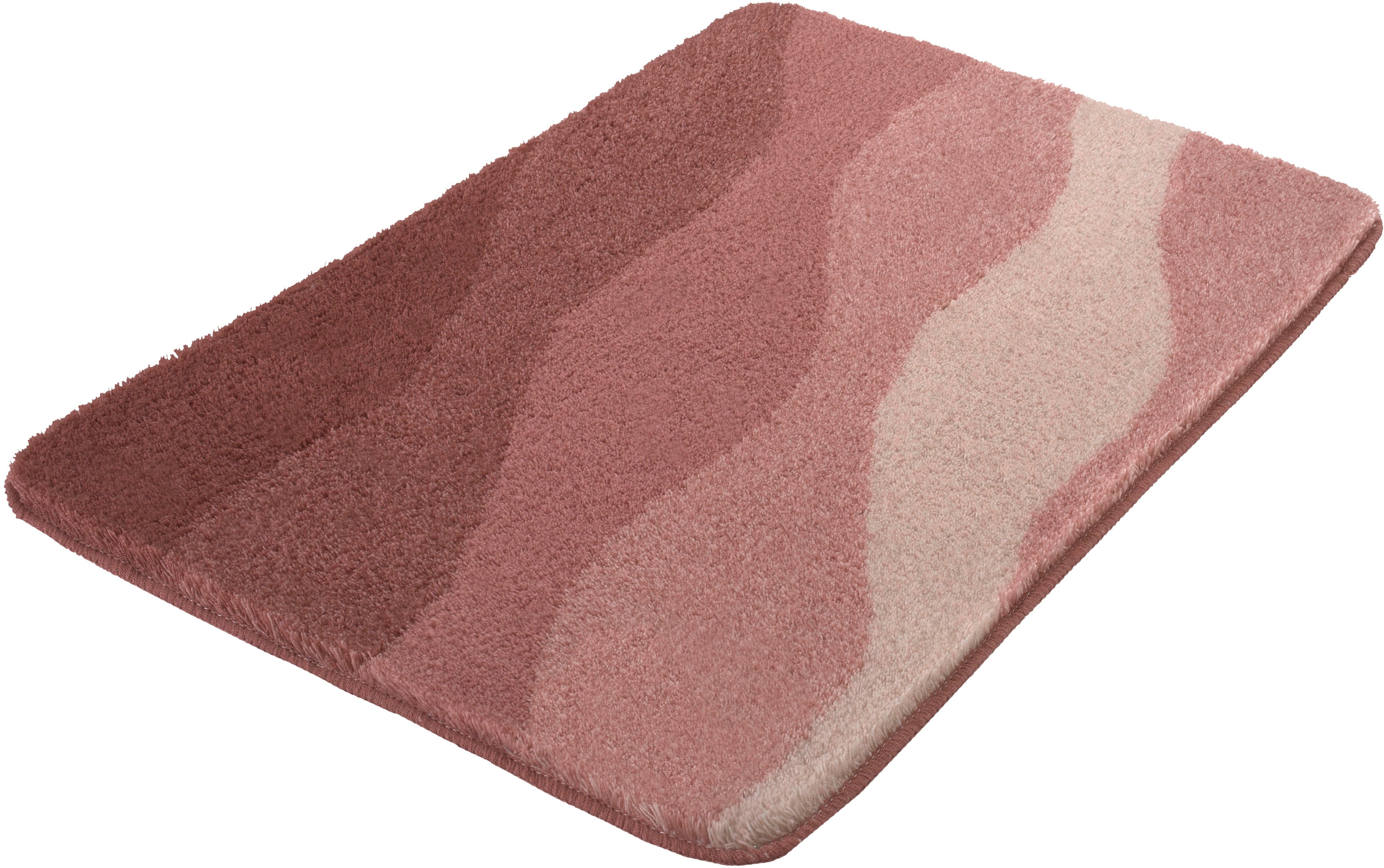 Kleine Wolke Badematte "Malena, Badvorleger, Badezimmer Teppich" Höhe 20 mm rutschhemmend beschichtet fußbodenheizungsgeeignet Badteppich, modernes Wellen Design, Farbverlauf, waschbar