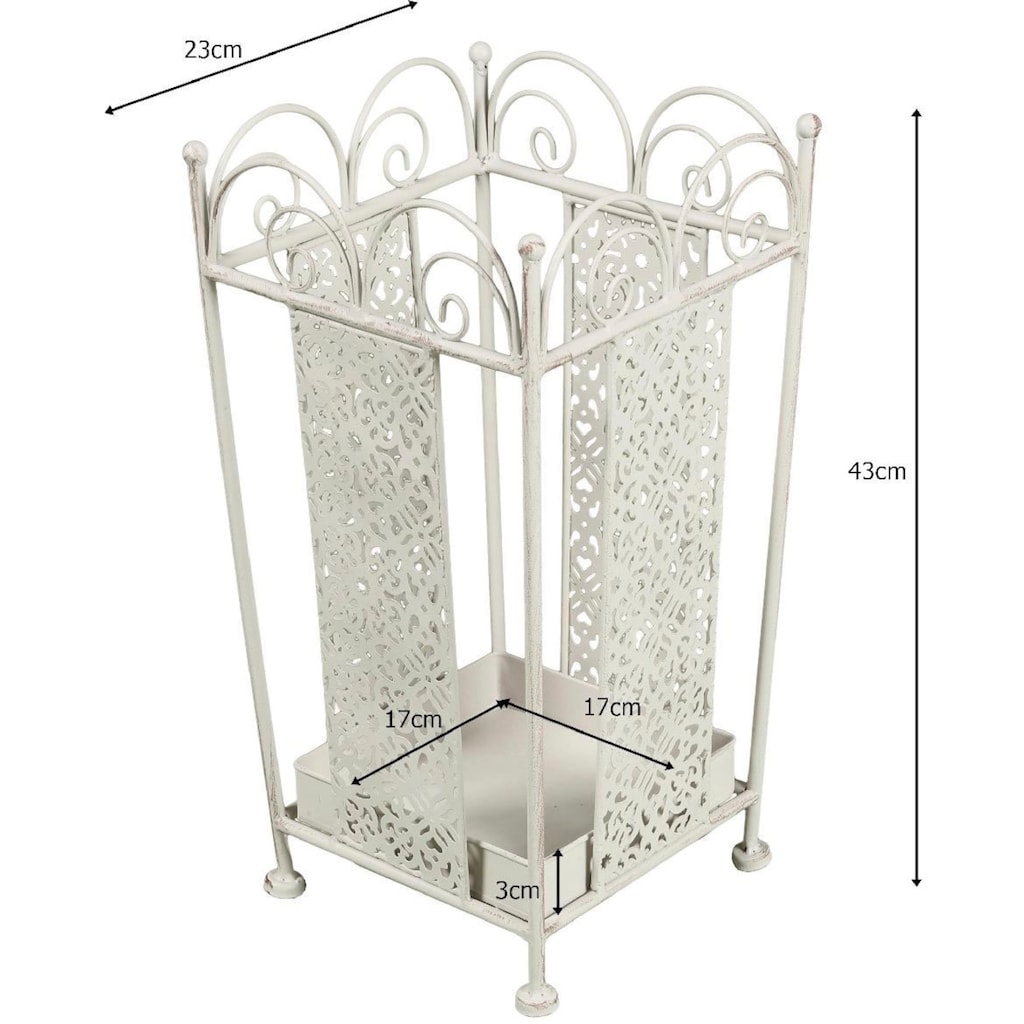 Ambiente Haus Schirmständer »Schirmständer - eckig - in Antikweiß«, (1 St.)