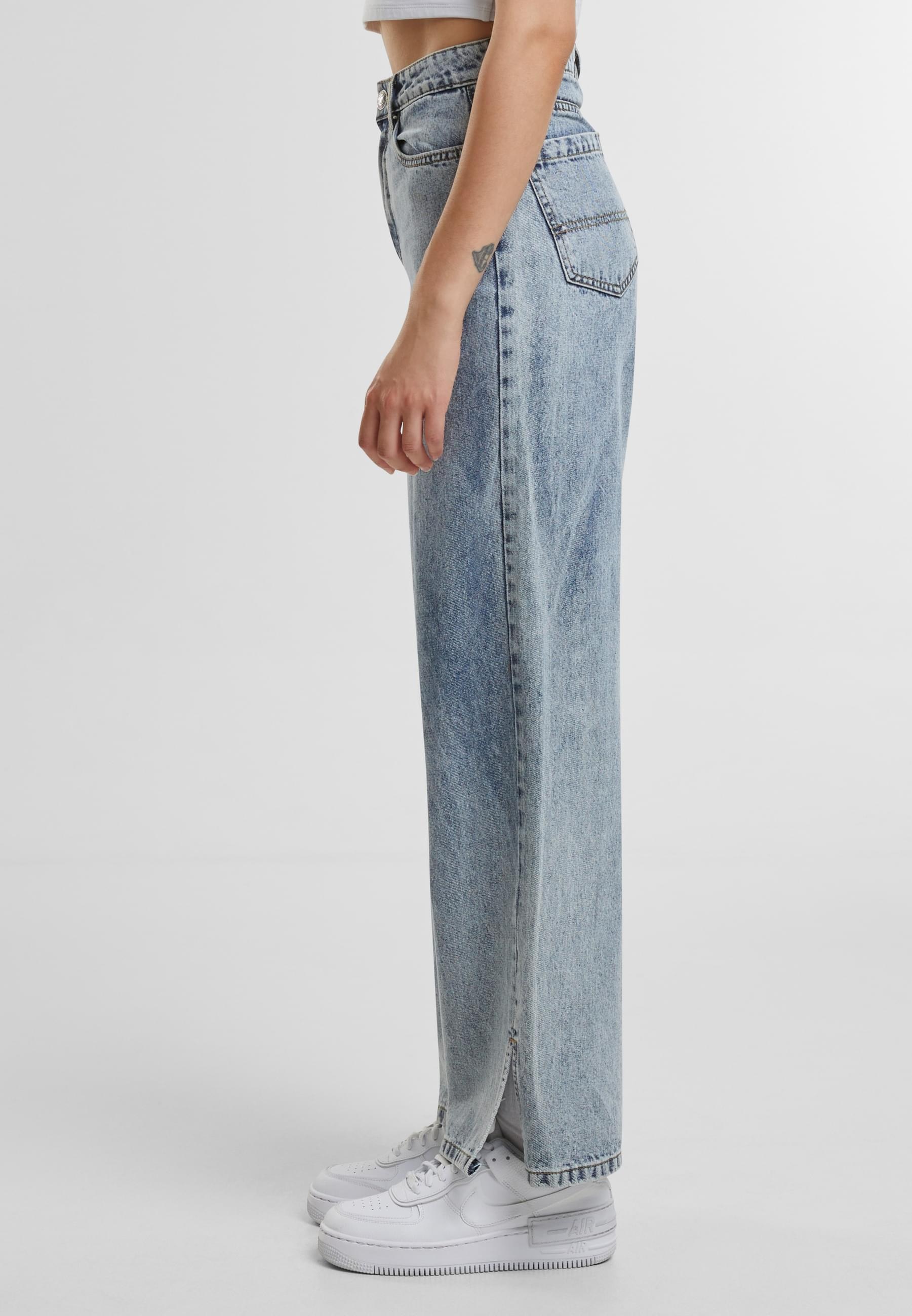 URBAN CLASSICS Bequeme Jeans »Urban Classics Damen Ladies Wide Leg Slit Denim«