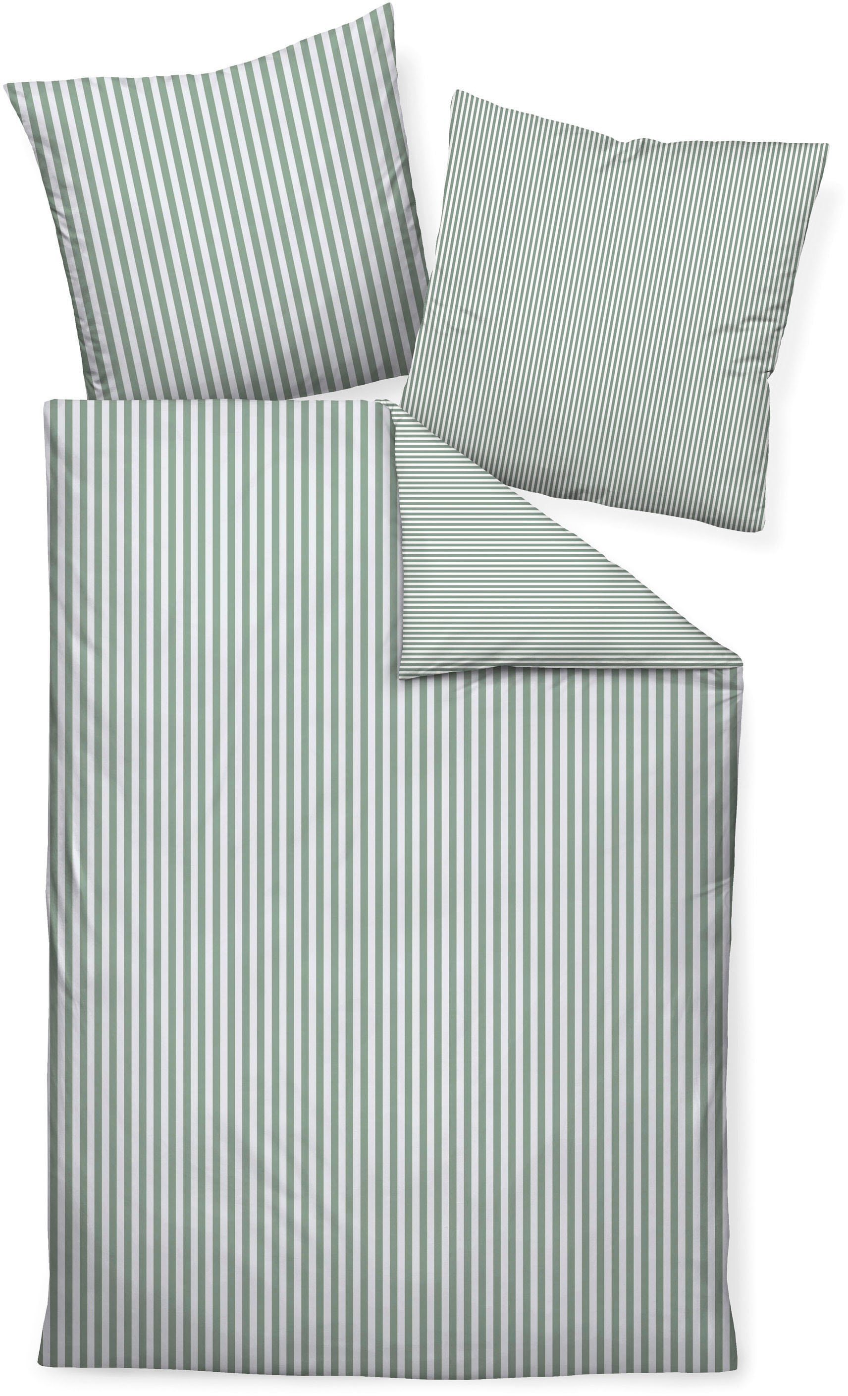 Janine Wendebettwäsche "modernclassic 3912, 100% Baumwolle" 3 Stk. mit Reißverschluss, Streifen Design