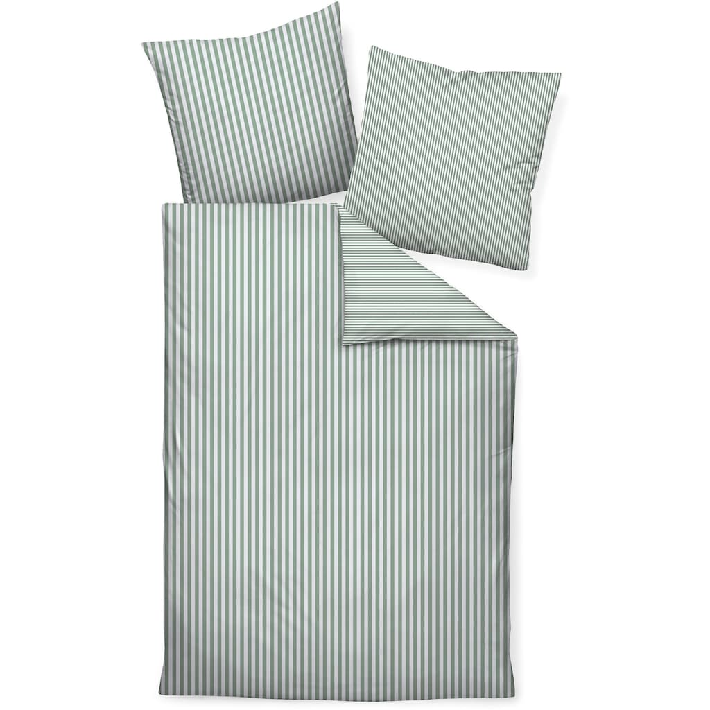 Janine Wendebettwäsche »modernclassic 3912 in Mako Satin Qualität, 100% Baumwolle, Bett- und Kopfkissenbezug mit Reißverschluss, Sommerbettwäsche, ganzjährig einsetzbar«, (3 tlg.)