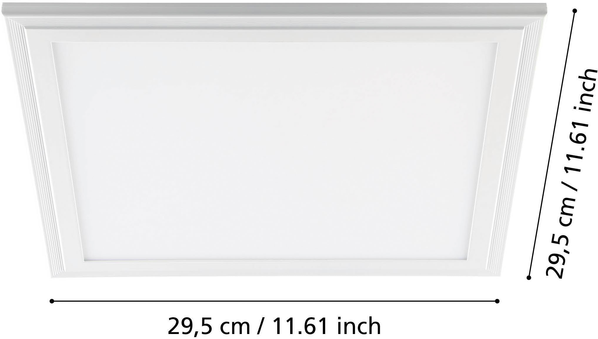 EGLO Rasterleuchte »Salobrena 1 Deckenlampe, Aluminium und Kunststoff, Aufbaulampe, Lampe« LED-Modul 1 Stk. Neutralweiß Deckenlampe, Material: Aluminium, Kunststoff, Farbe: Weiß, L: 30x30 cm