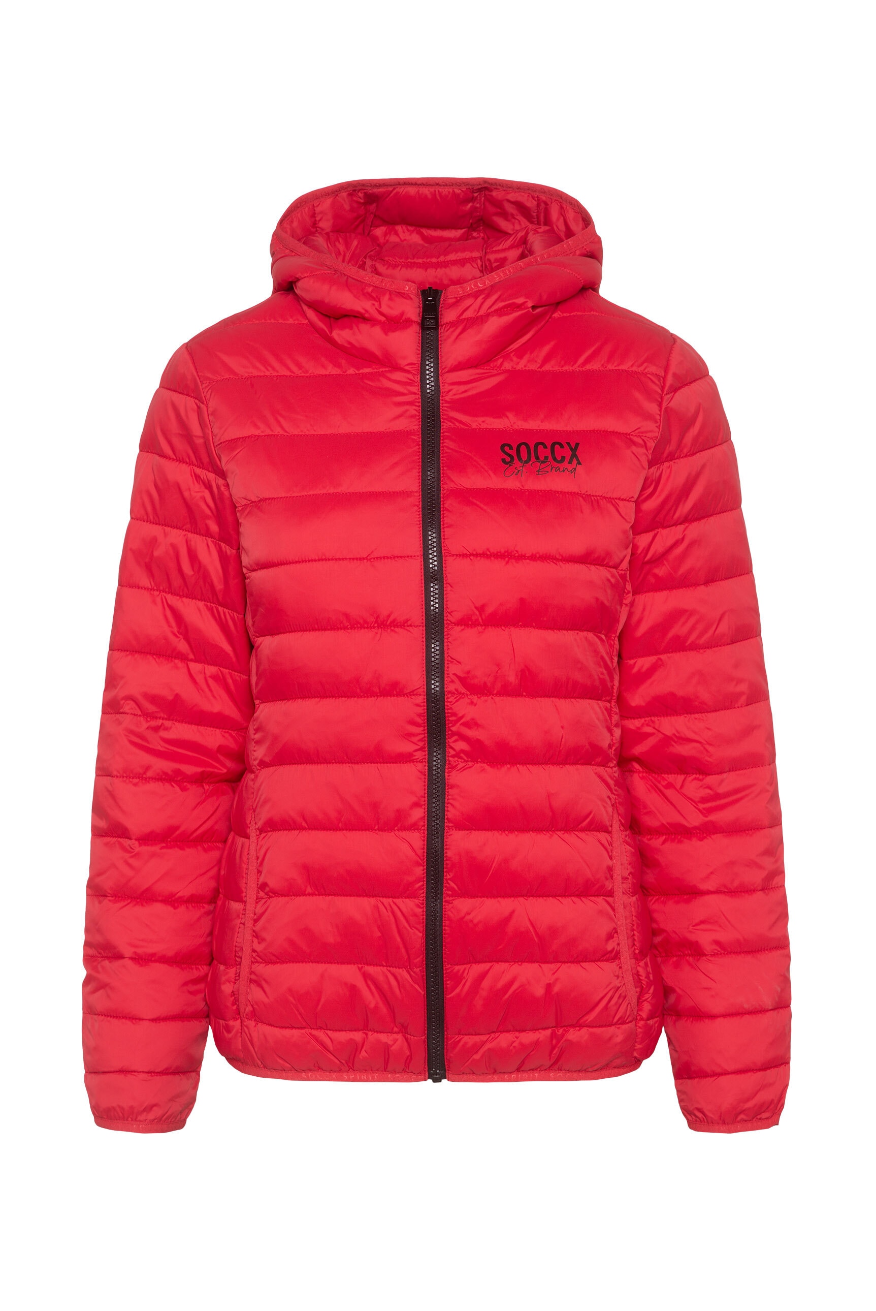 SOCCX Outdoorjacke, mit Kapuze, mit elastischem Saumabschluss