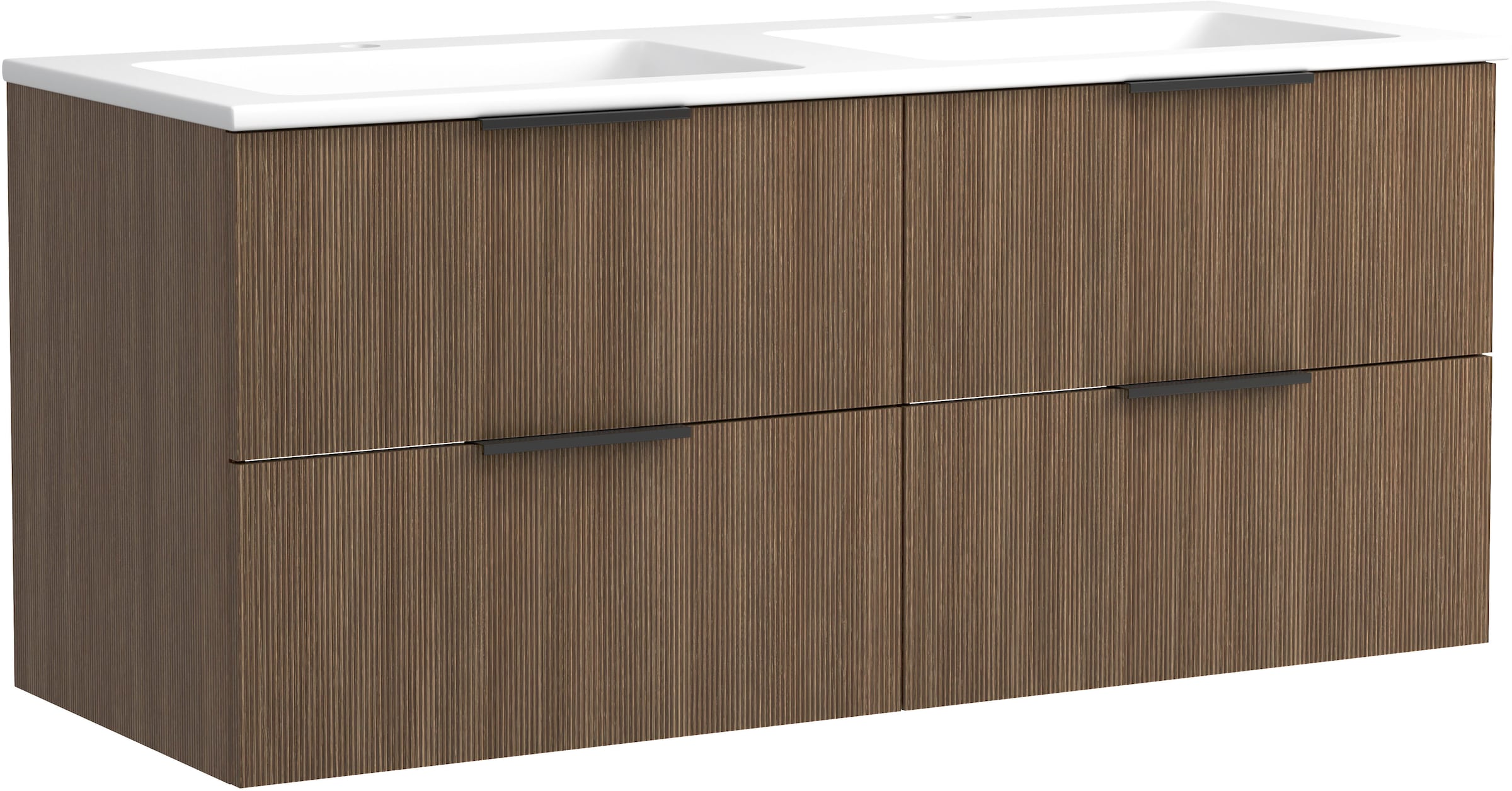 welltime Badmöbel-Set »Welltime, York Waschtisch-Set 120 cm, weißes oder schwarzes Becken«