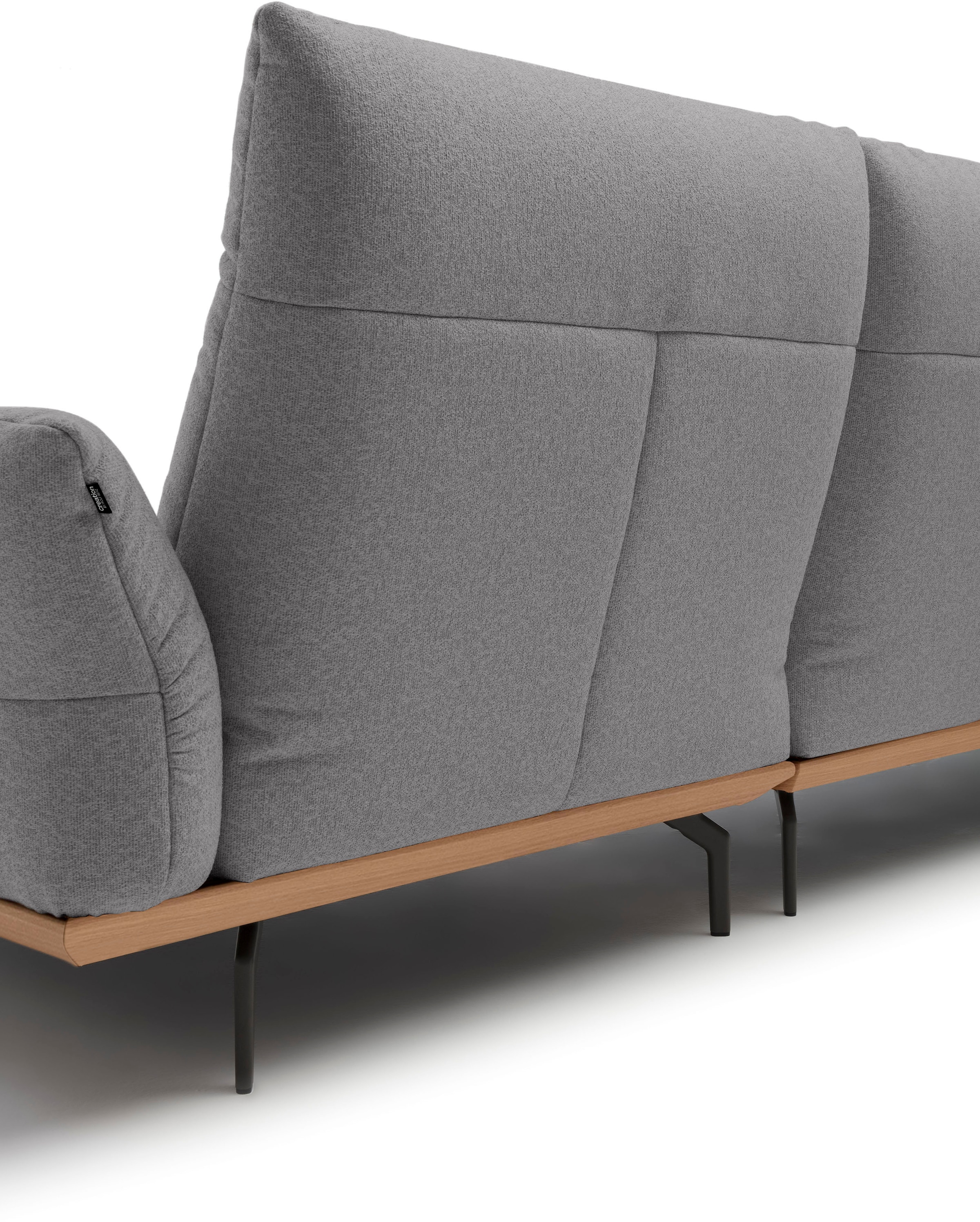 Creation BY ROLF BENZ Ecksofa »CR.460 Designsofa mit verstellbarer Rückenlehne, hochwertig & bequem« Sockel in Eiche, Alugussfüße in umbragrau, Breite 298 cm