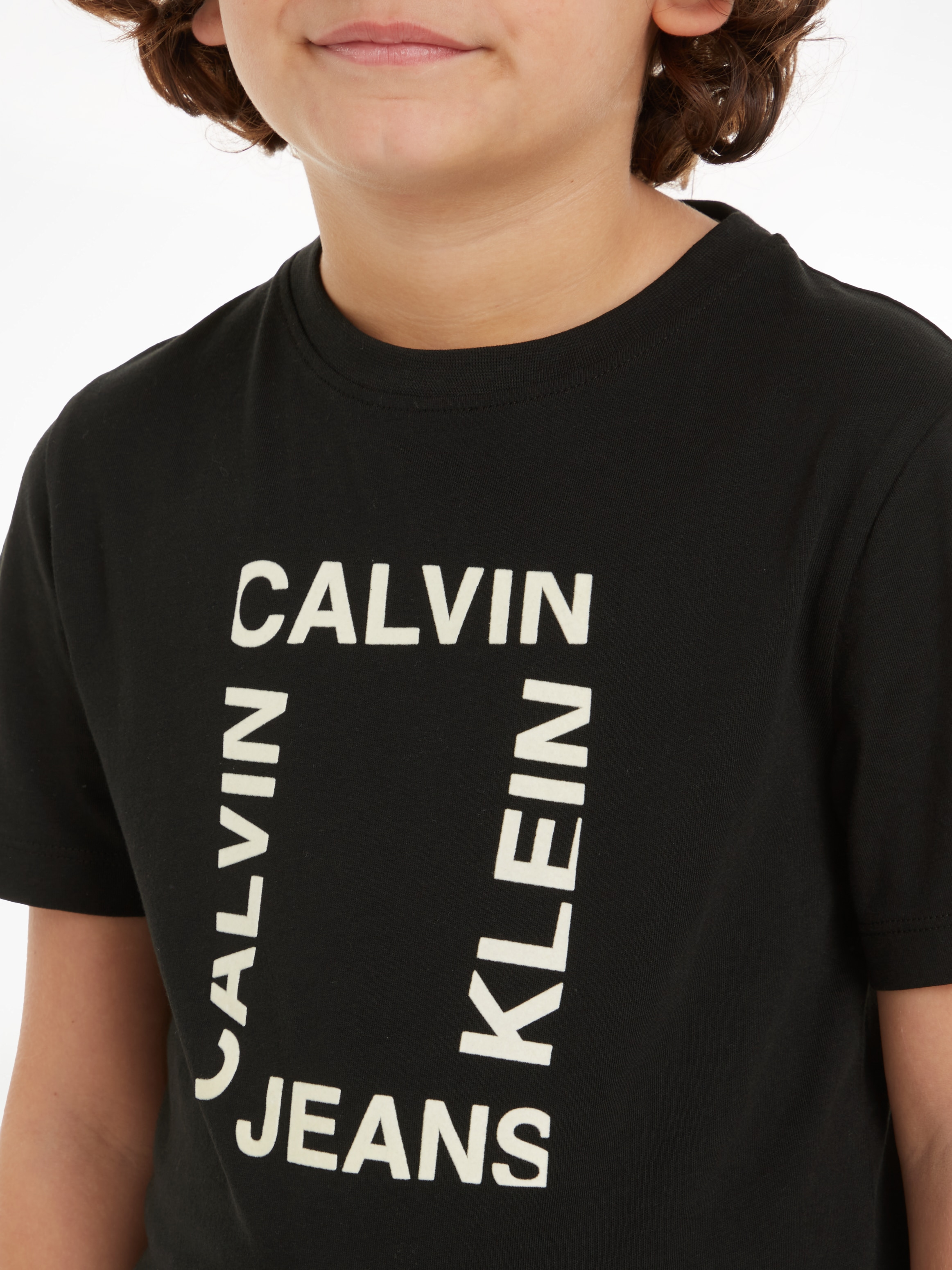 Calvin Klein Jeans T-Shirt »MAXI HERO FLOCK LOGO T-SHIRT«, für Kinder bis 16 Jahre