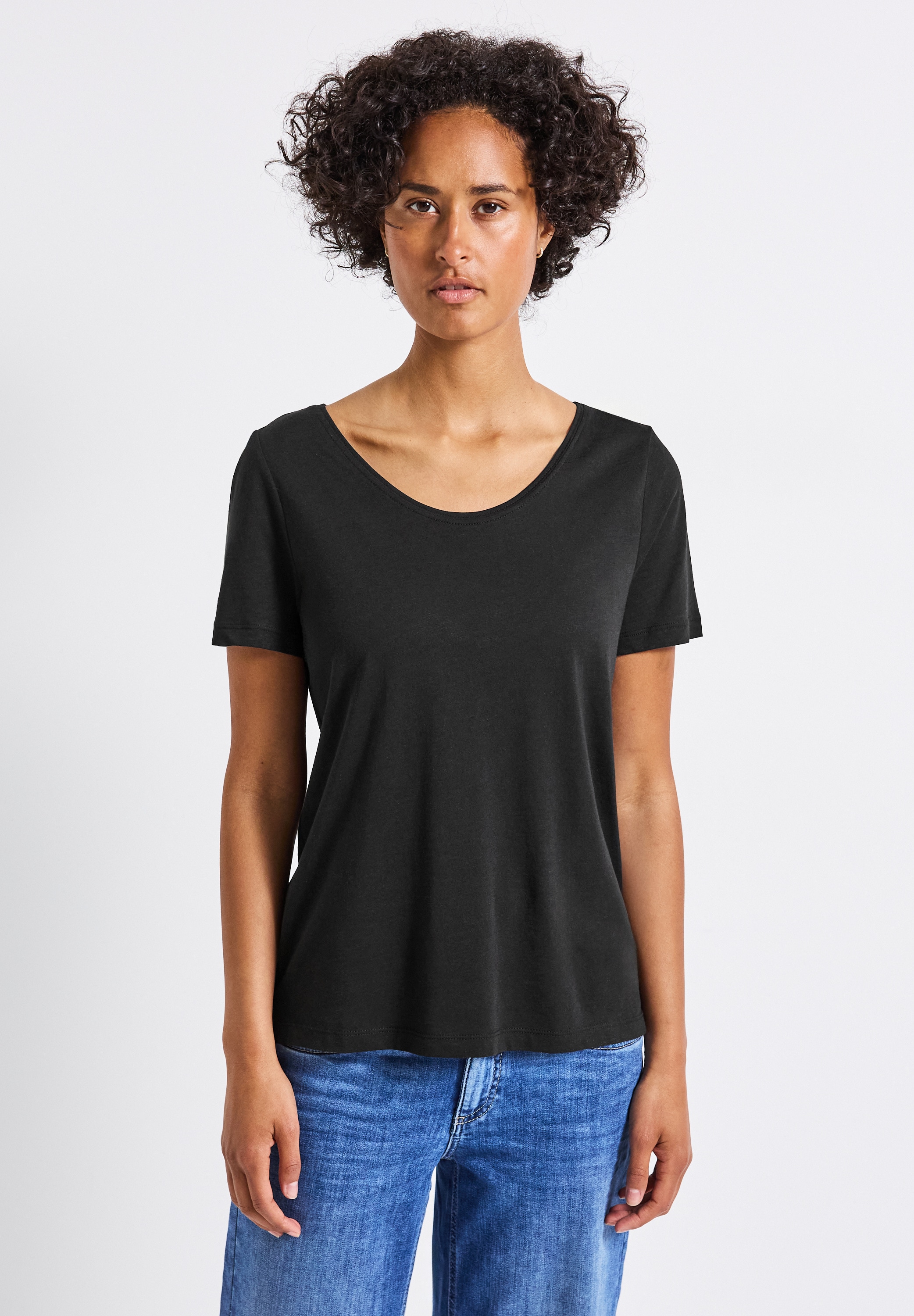 STREET ONE V-Shirt, im soften Baumwoll-Mix
