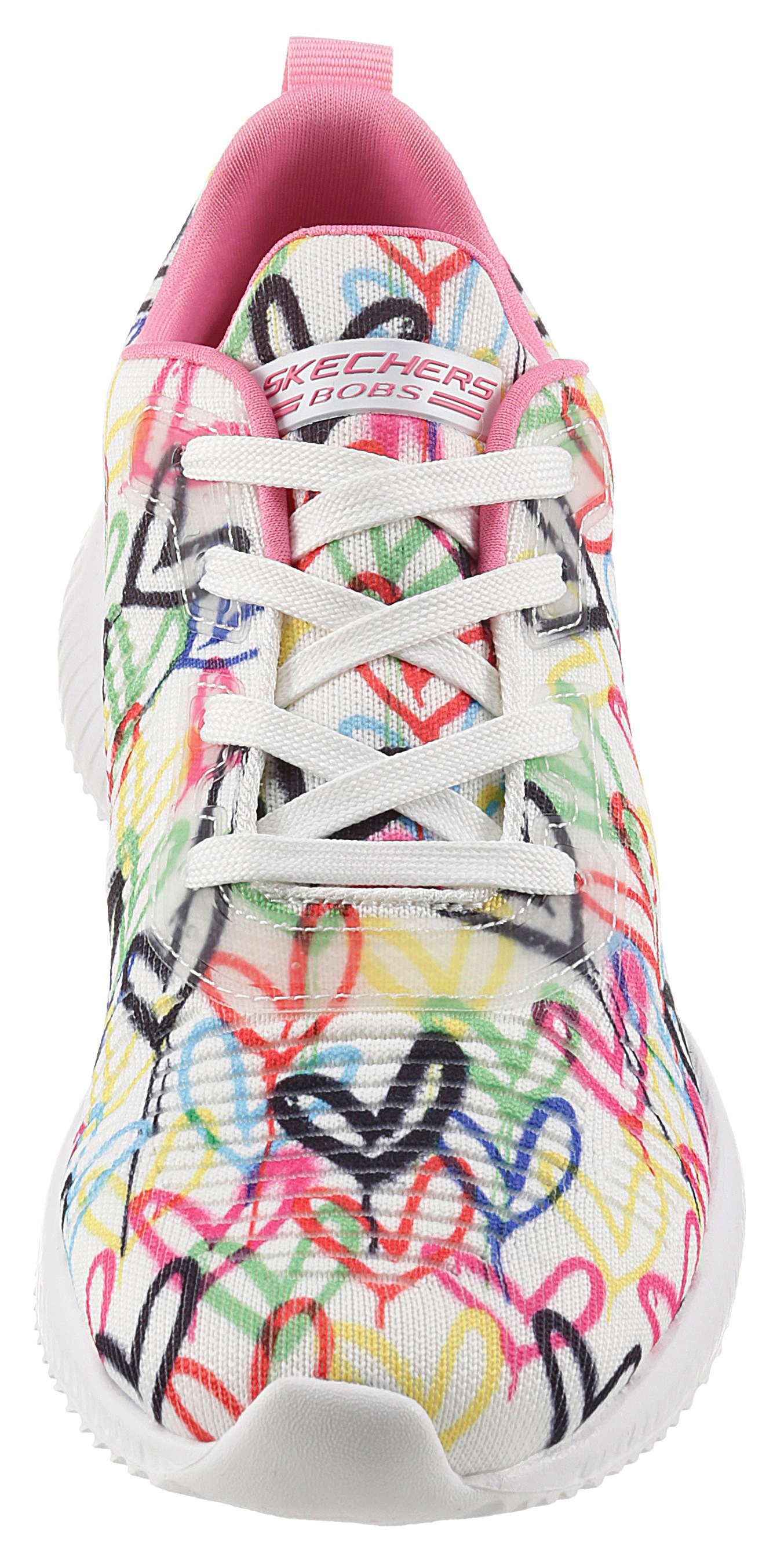 Skechers Sneaker »BOBS SQUAD«, mit Allover-Herzchenprint, Freizeitschuh, Halbschuh, Schnürschuh